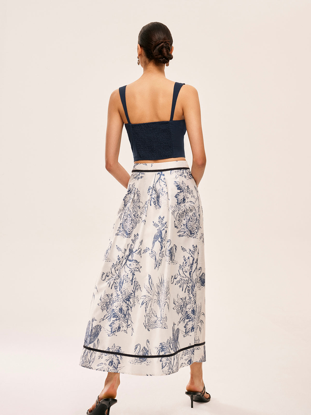 Cotton & Linen Floral Print Skirt Set