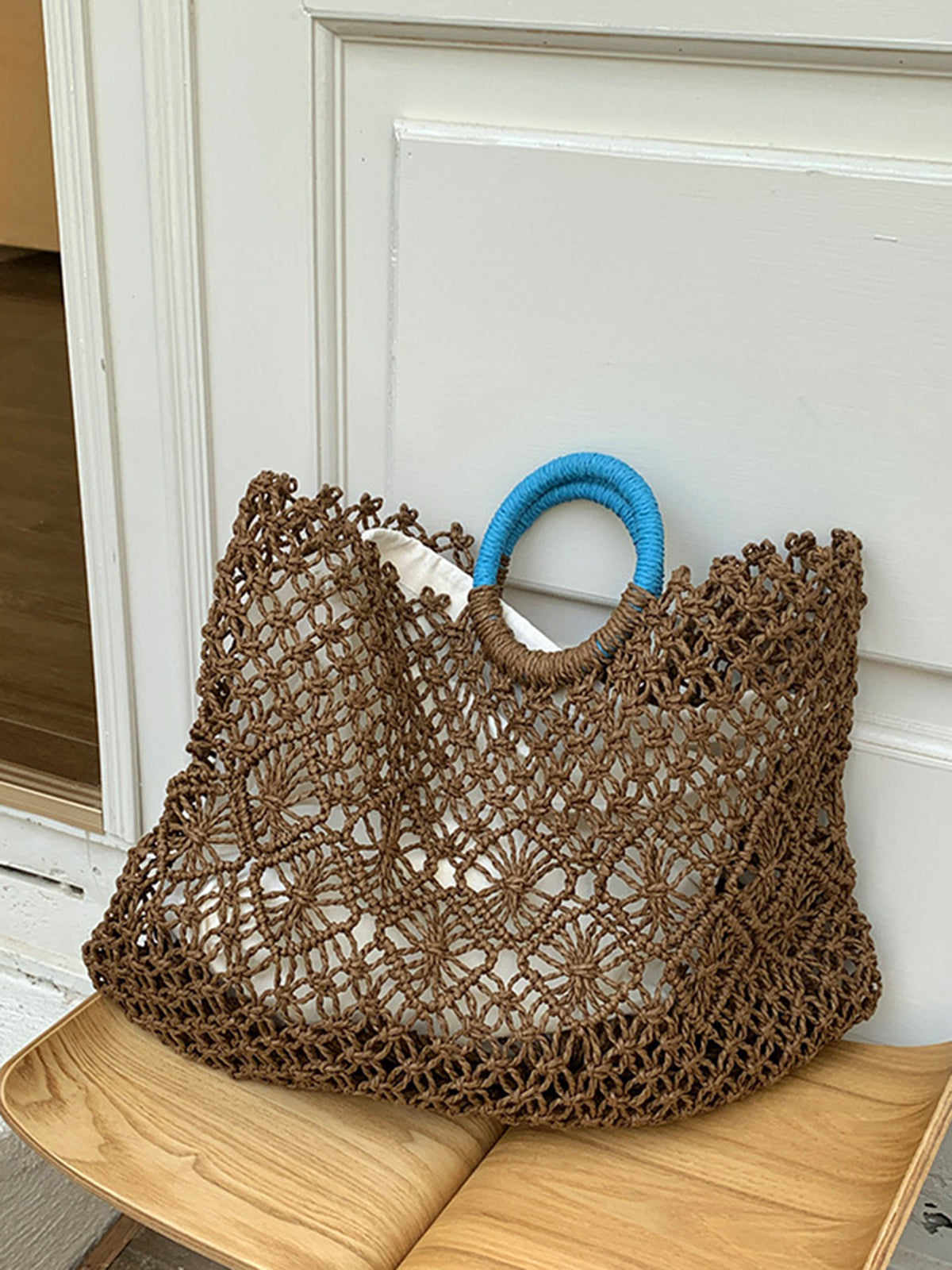 Sac cabas au crochet avec doublure intérieure