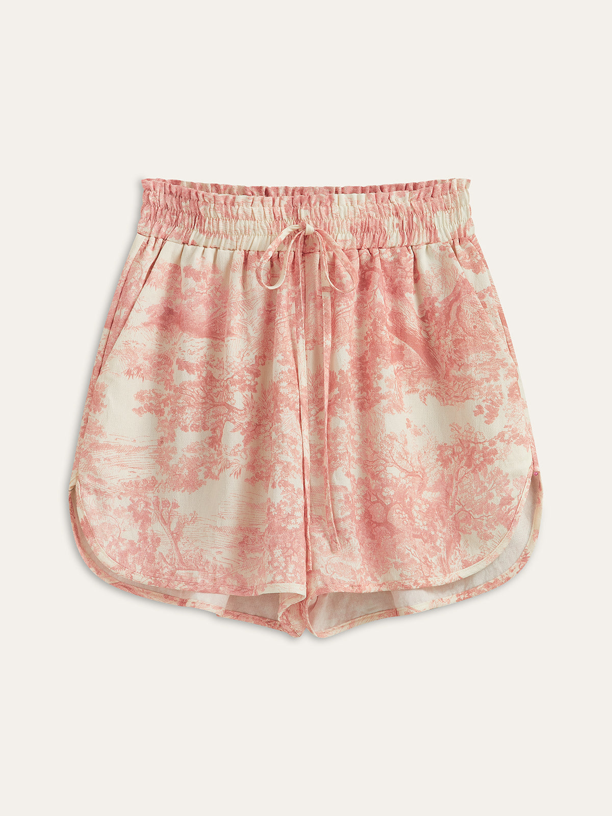 Bedrucktes Set mit Shorts und Kontrastbesatz