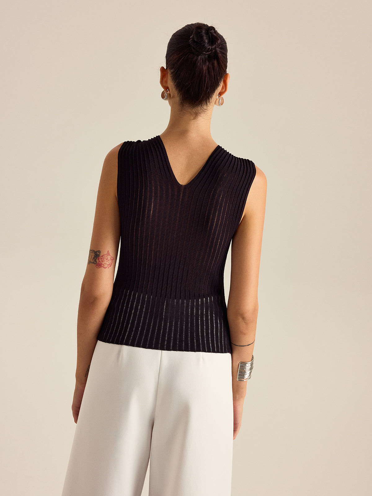 Plissiertes Twist-Top aus Strick