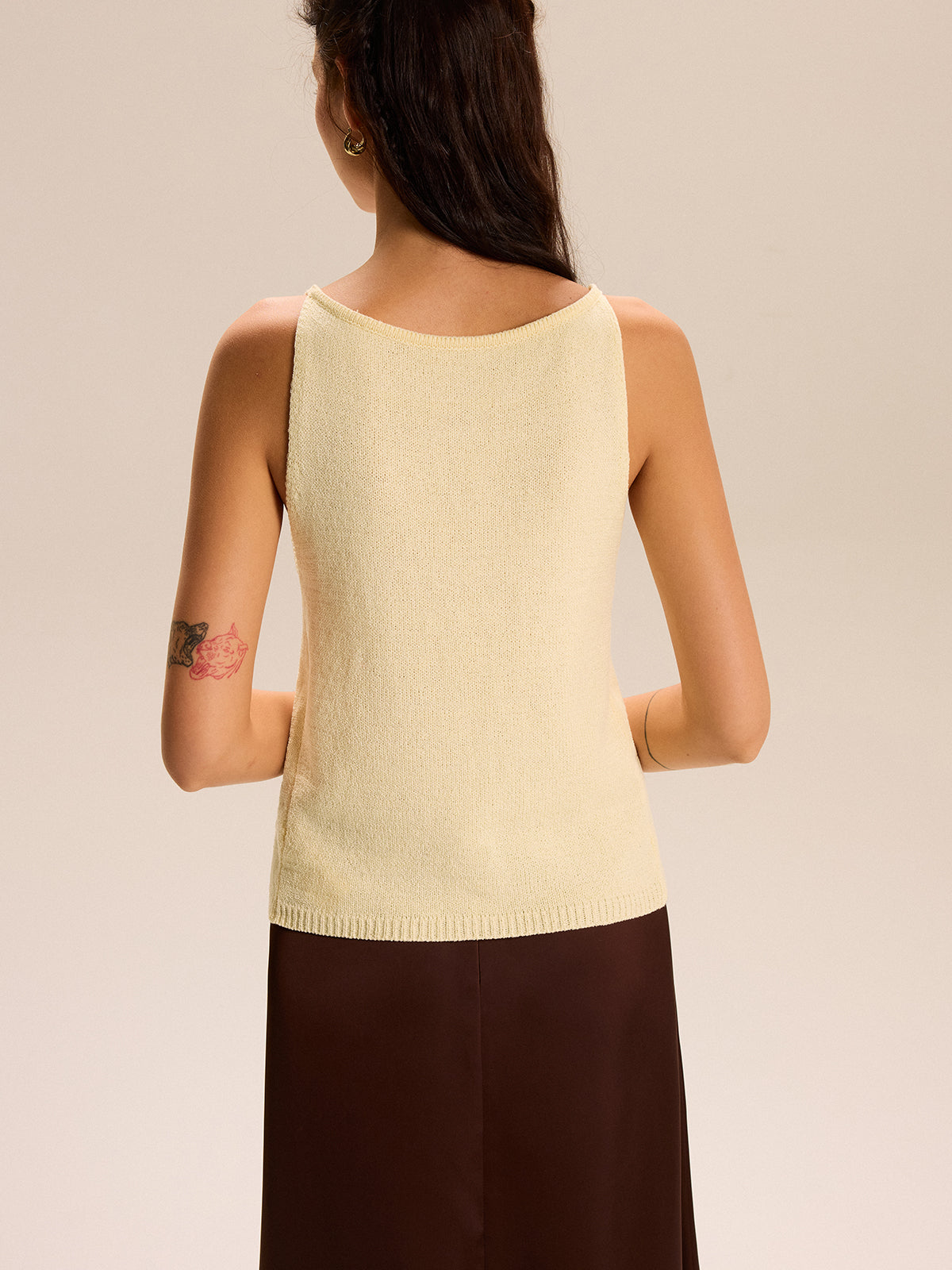 Strick-Tanktop mit Knopfleiste