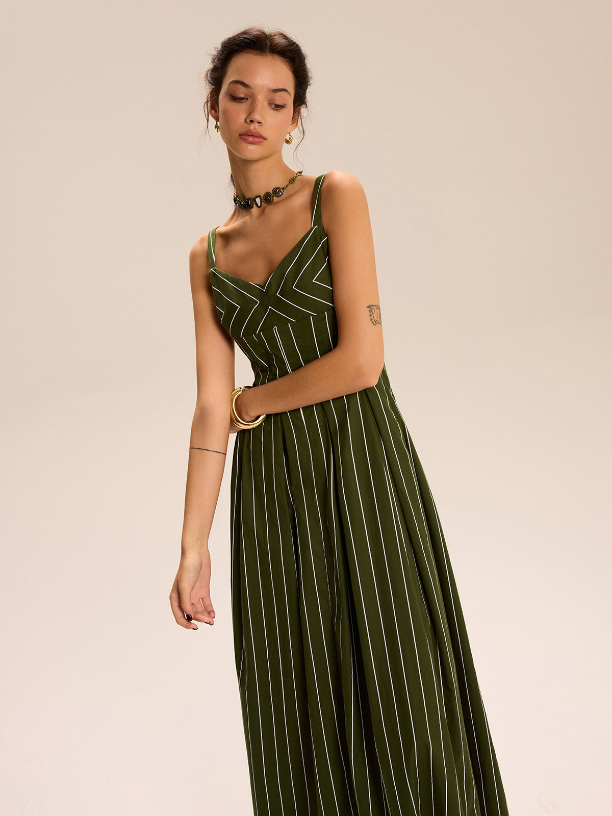 Robe longue rayée