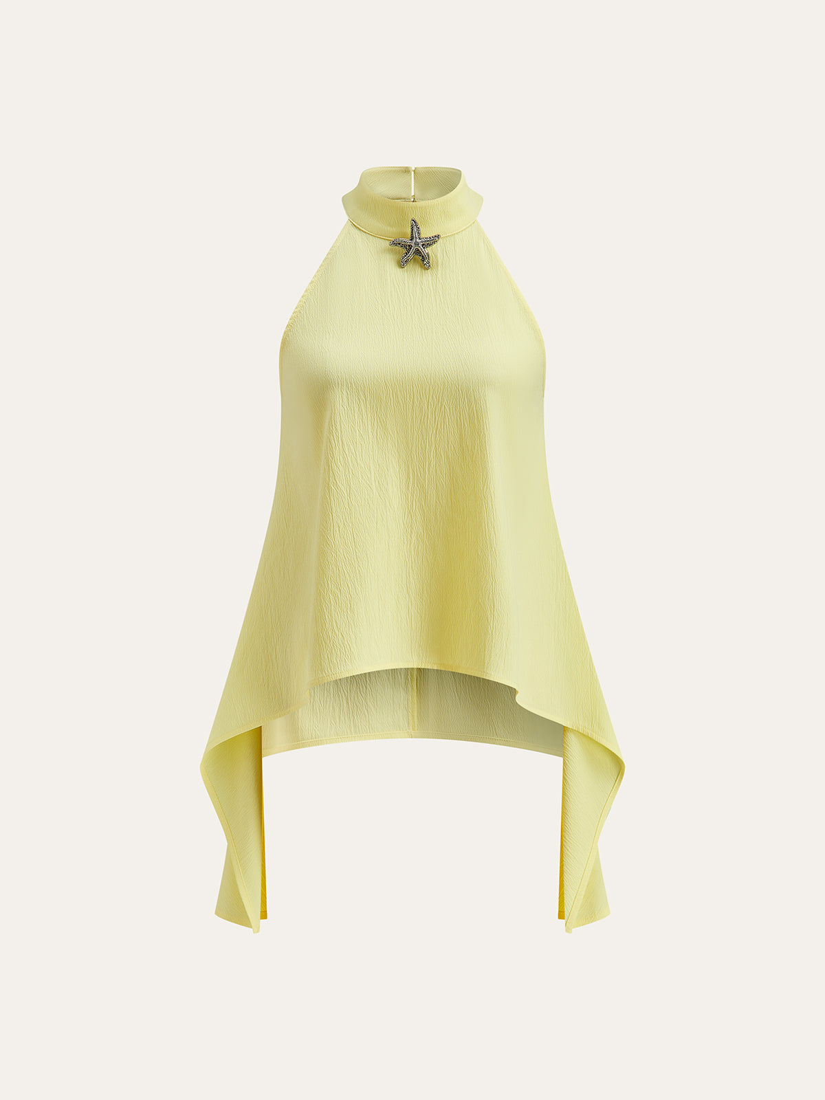 Neckholder-Shorts-Set mit asymmetrischem Saum
