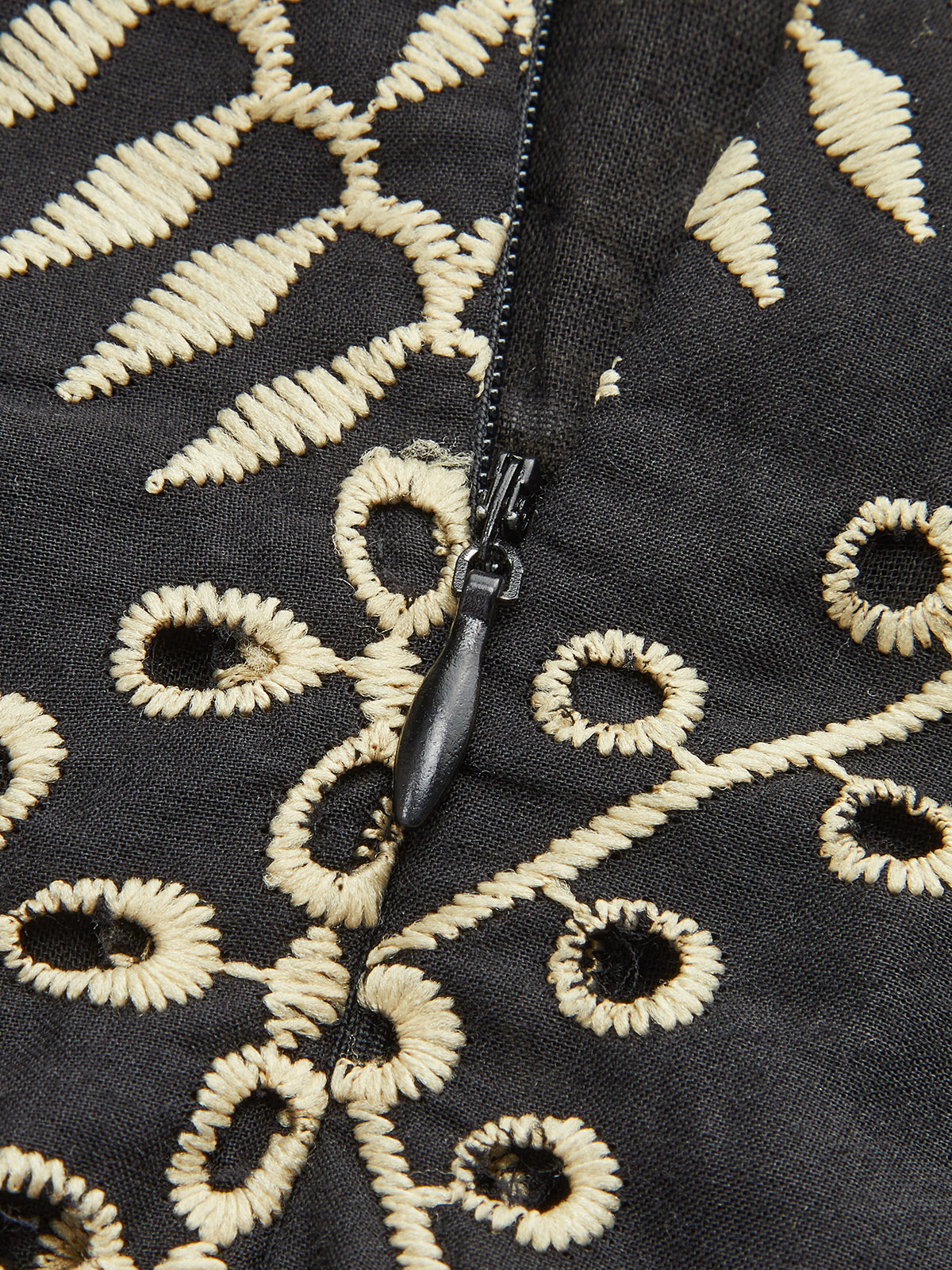 Robe longue ajourée brodée