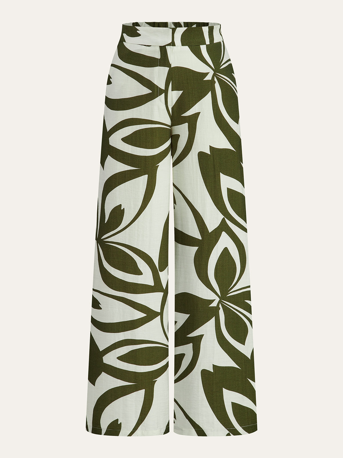 Hose mit weitem Bein und Blumenmuster