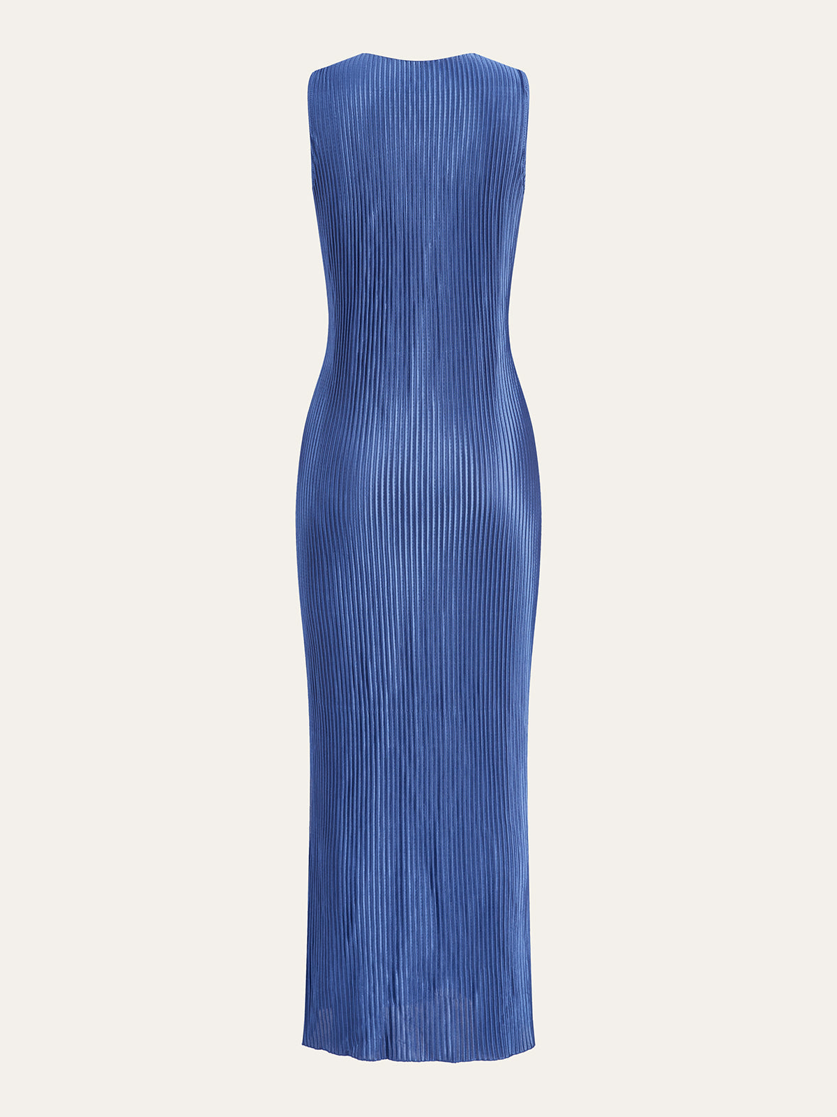 Plissiertes Midi-Kleid mit gedrehter Vorderseite