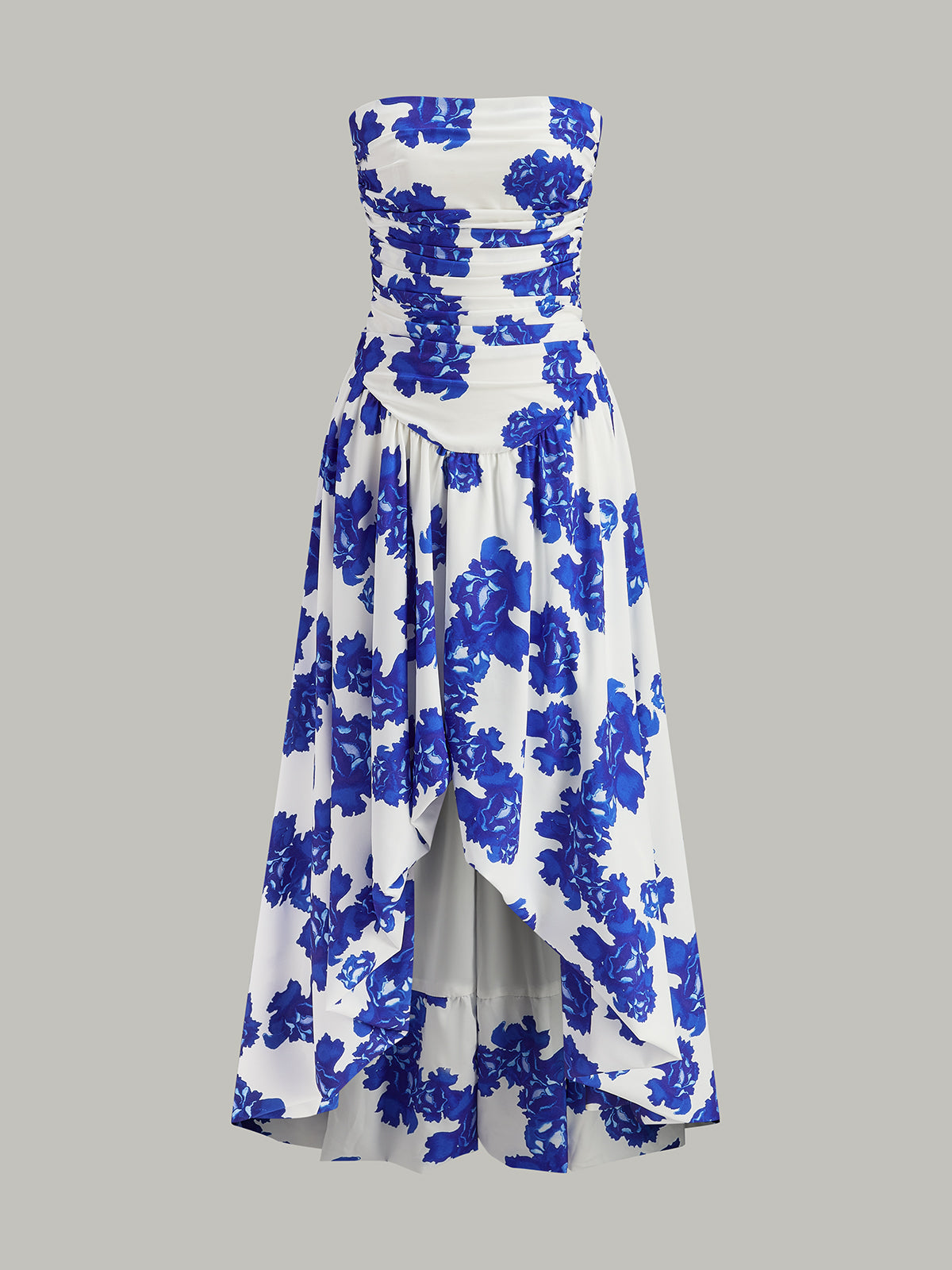 Trägerloses Maxikleid mit Blumenmuster