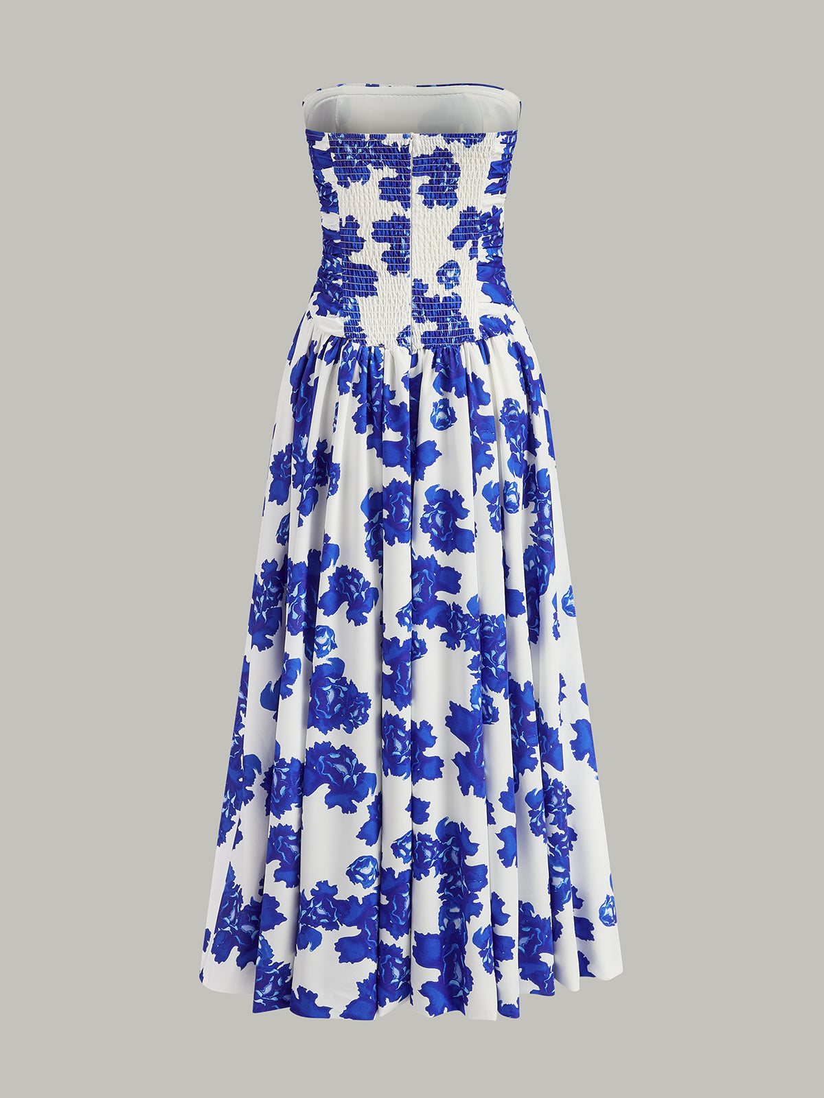 Trägerloses Maxikleid mit Blumenmuster