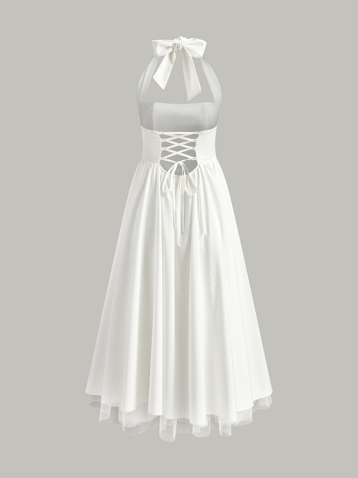Robe sans manches à dos nu et fermeture éclair