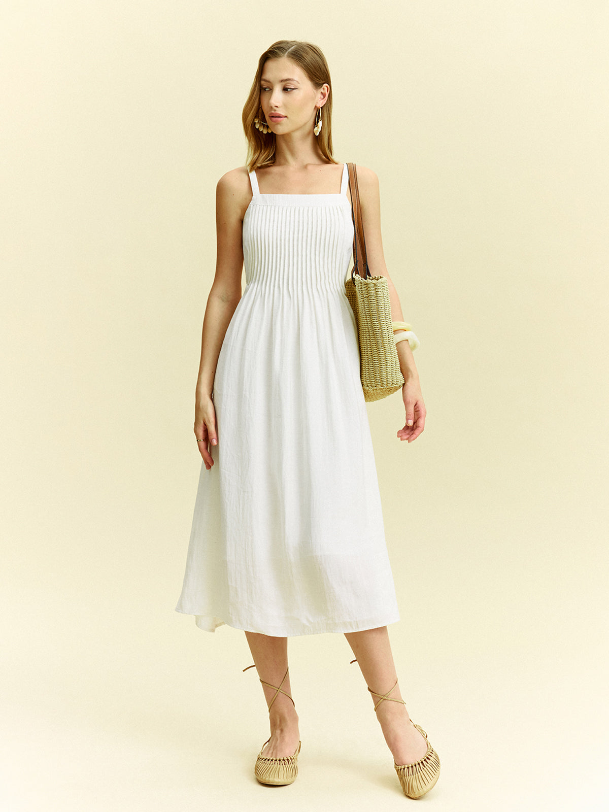 Pleated Midi Dress