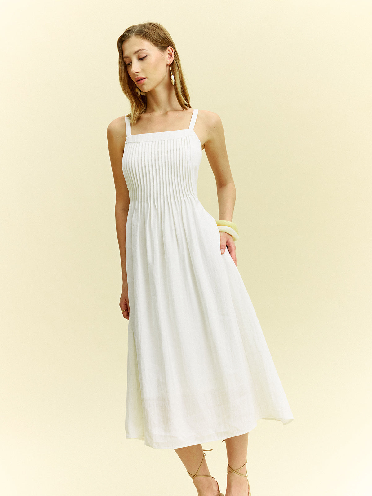 Pleated Midi Dress
