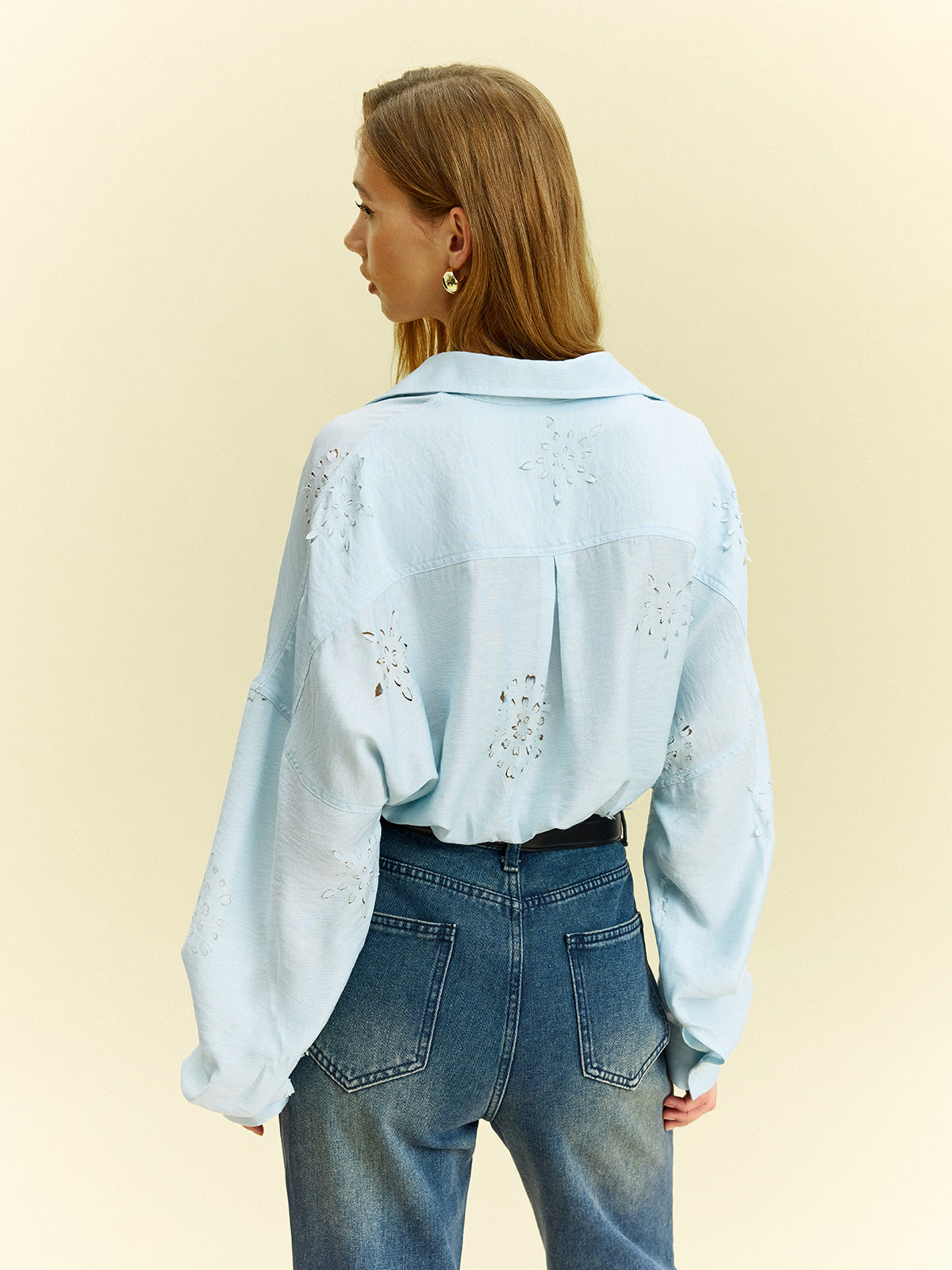 Oversized Eyelet Detail Shirt