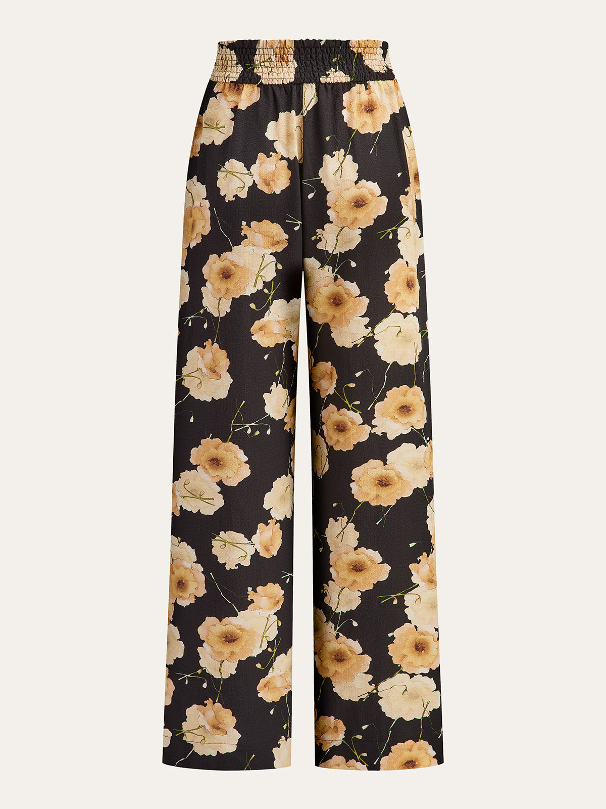Floral Print Wide-Leg Pants