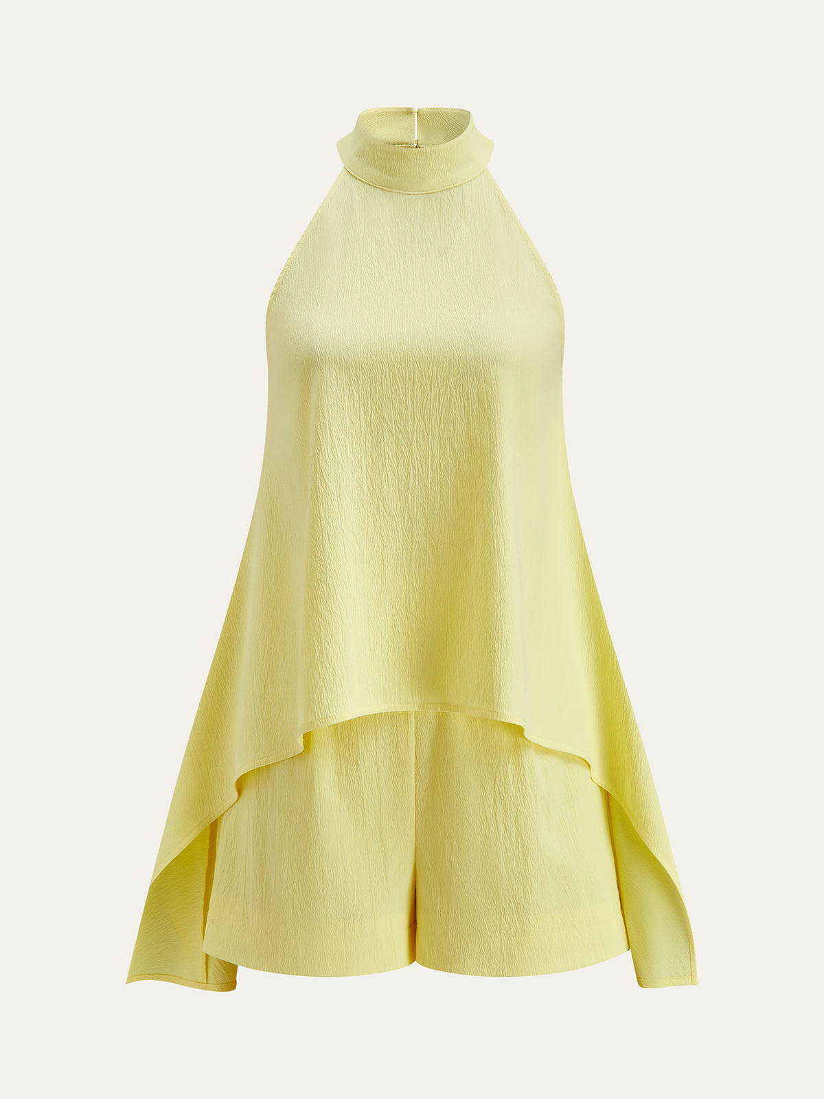 Neckholder-Shorts-Set mit asymmetrischem Saum