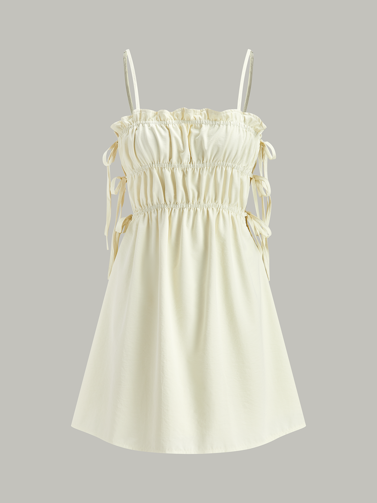 Robe débardeur à taille élastiquée avec cordon de serrage