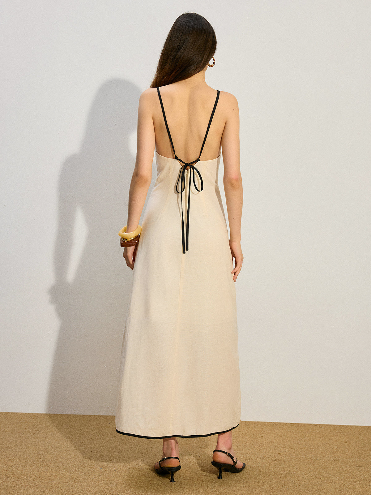 Robe longue en lin et coton