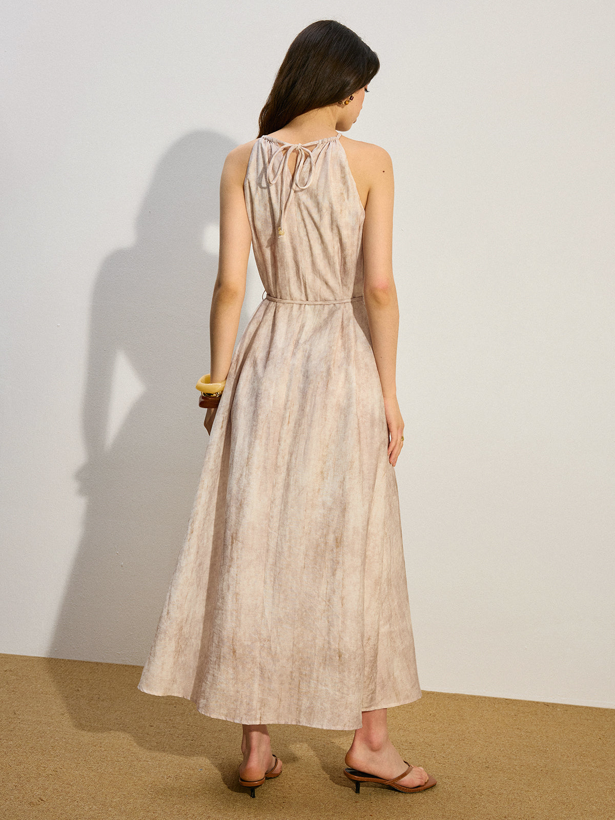 Robe longue nouée à poches