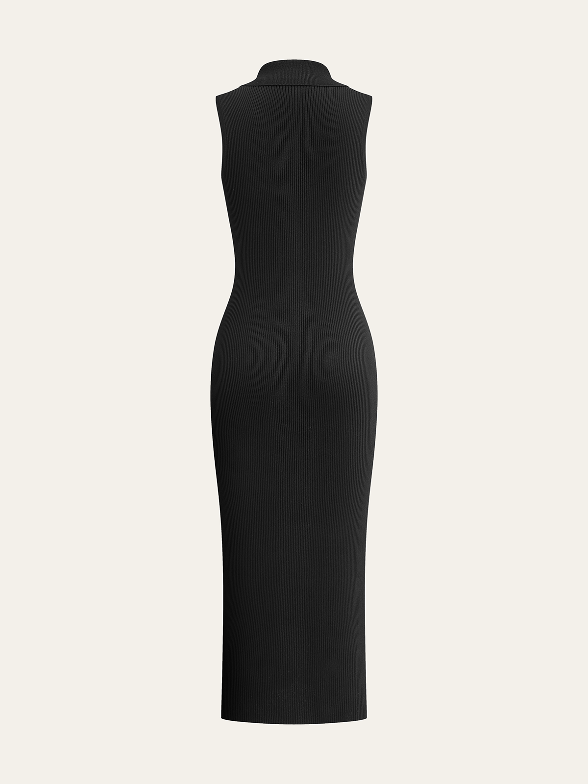 Geripptes Strick-Midi-Kleid mit Knopfleiste