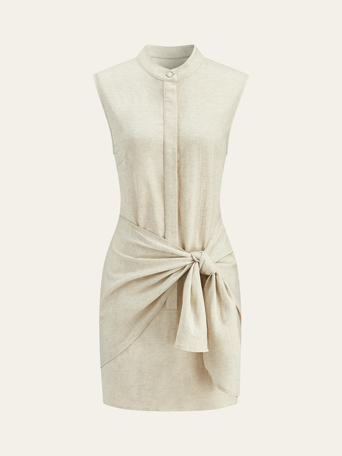 Robe en lin à nœud latéral