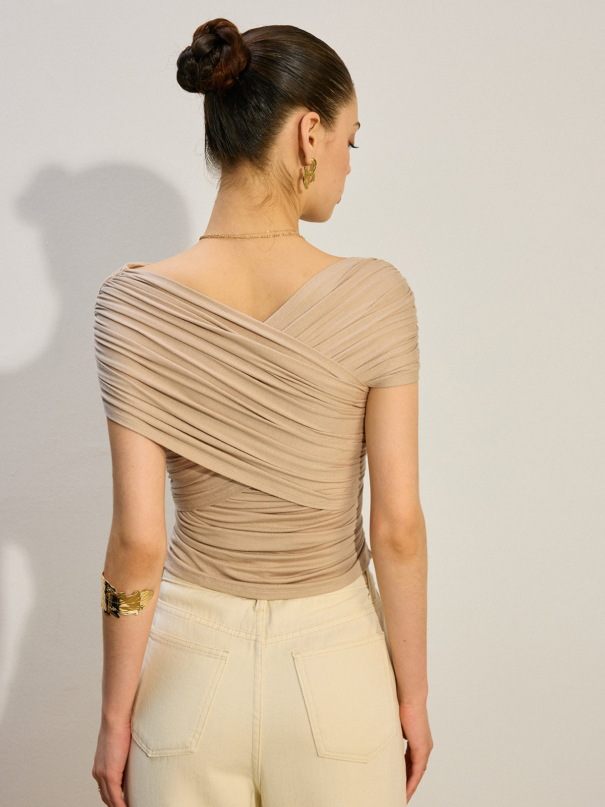 Ruched Crisscross Top
