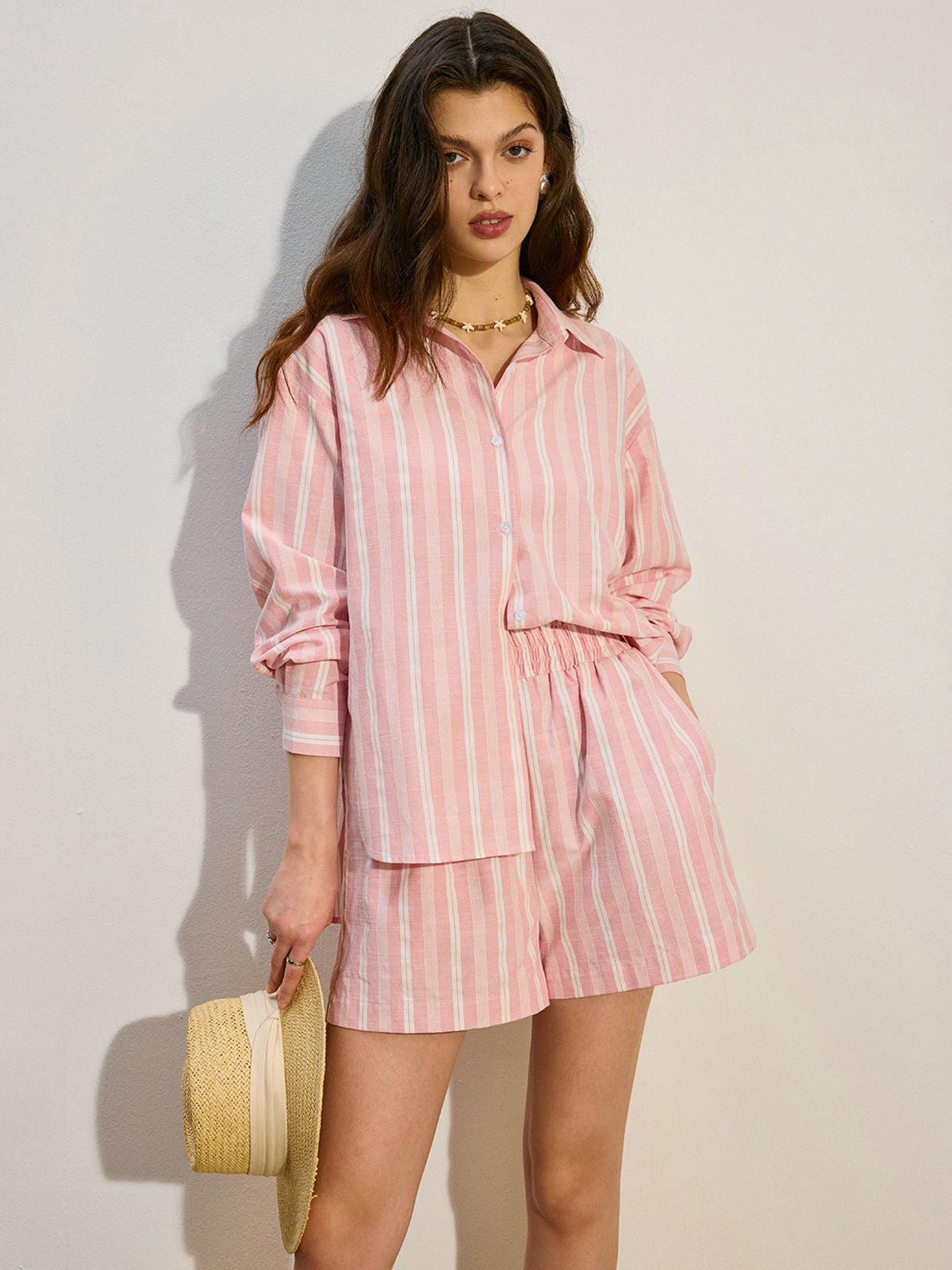 Ensemble short rayé oversize