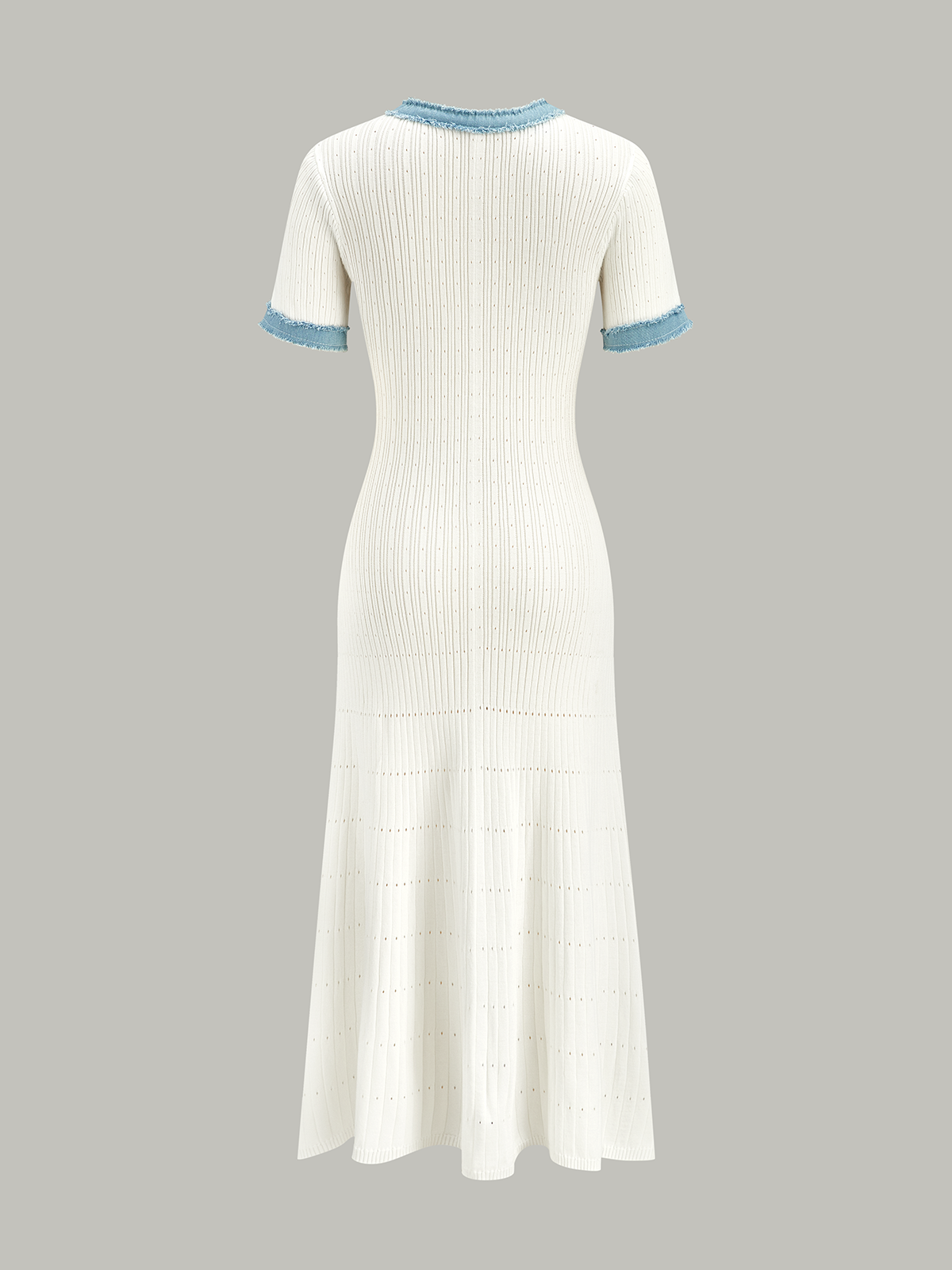 Robe midi en maille côtelée