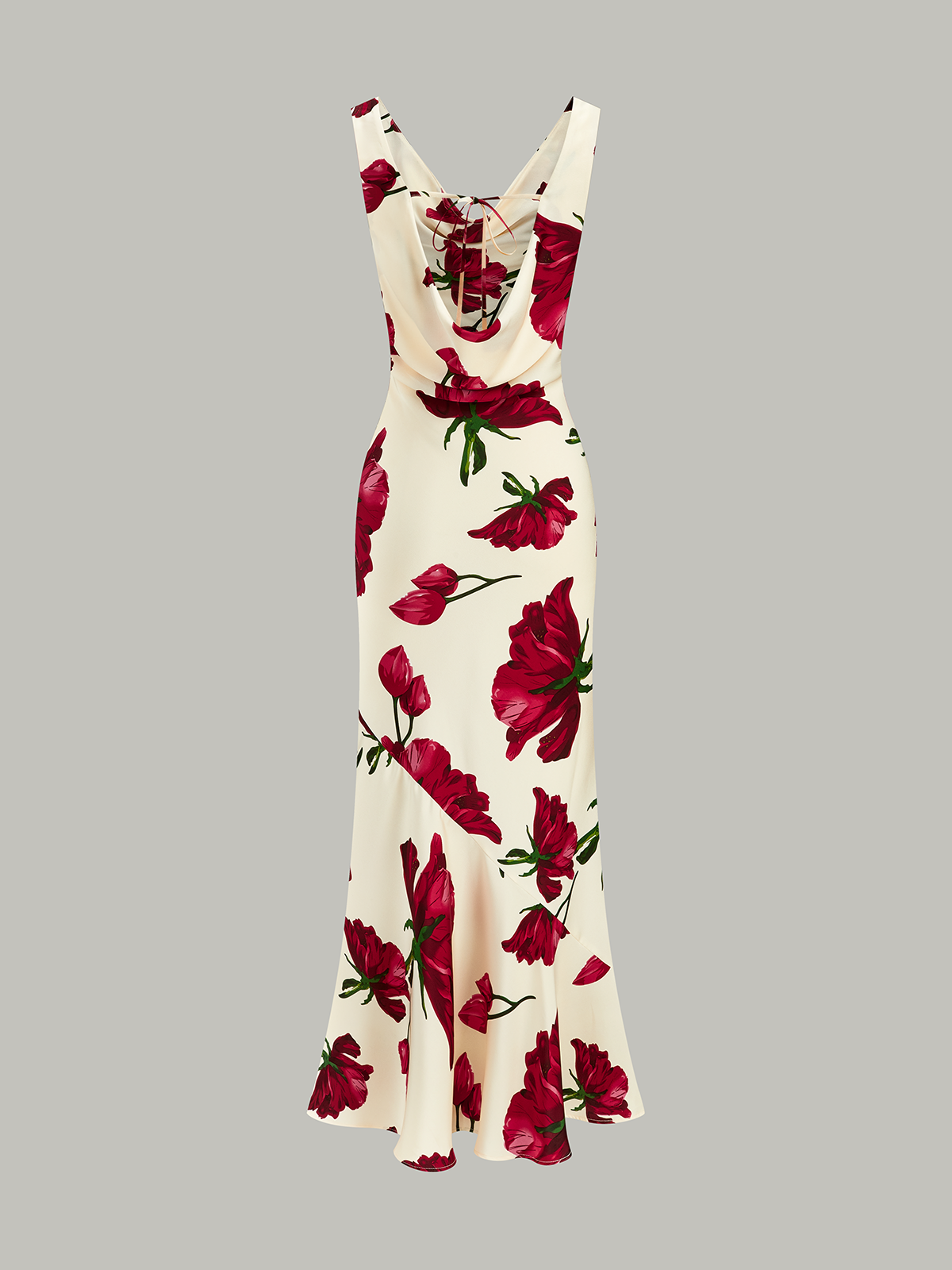 Robe midi à imprimé floral et nouée dans le dos