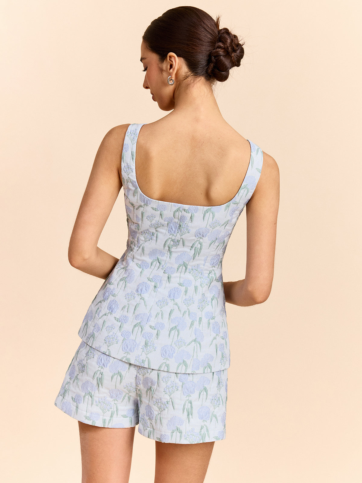 Weste mit Blumen-Jacquardmuster