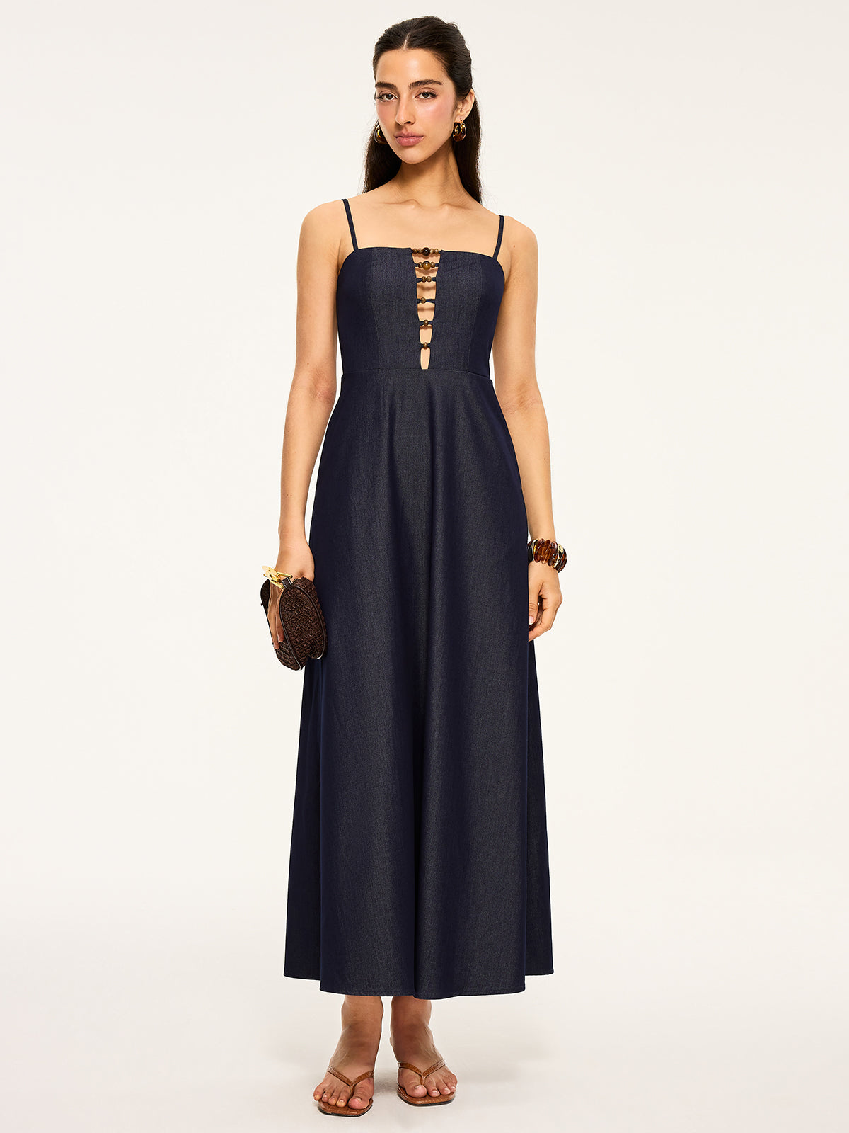 Robe longue découpée