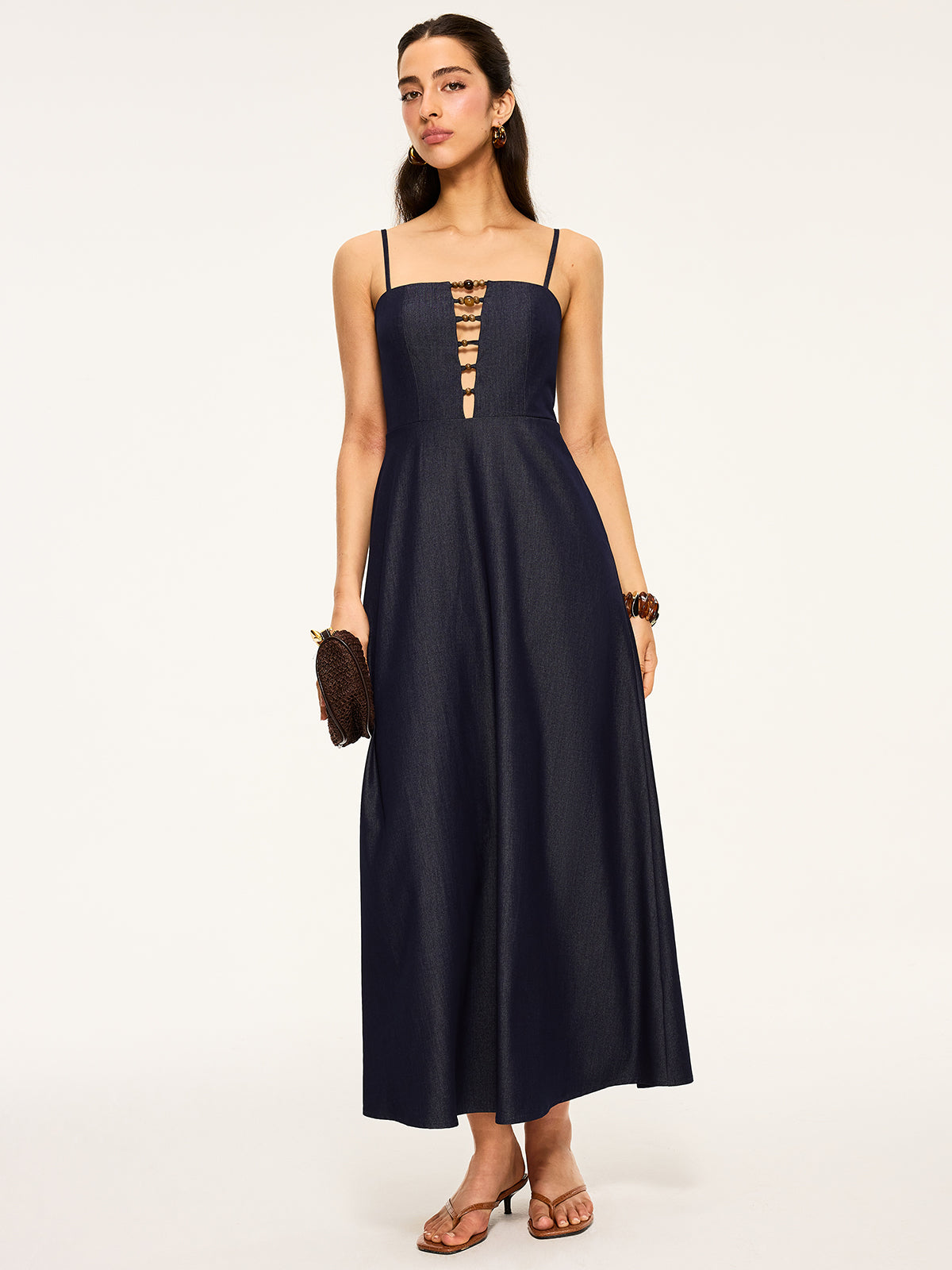 Robe longue découpée