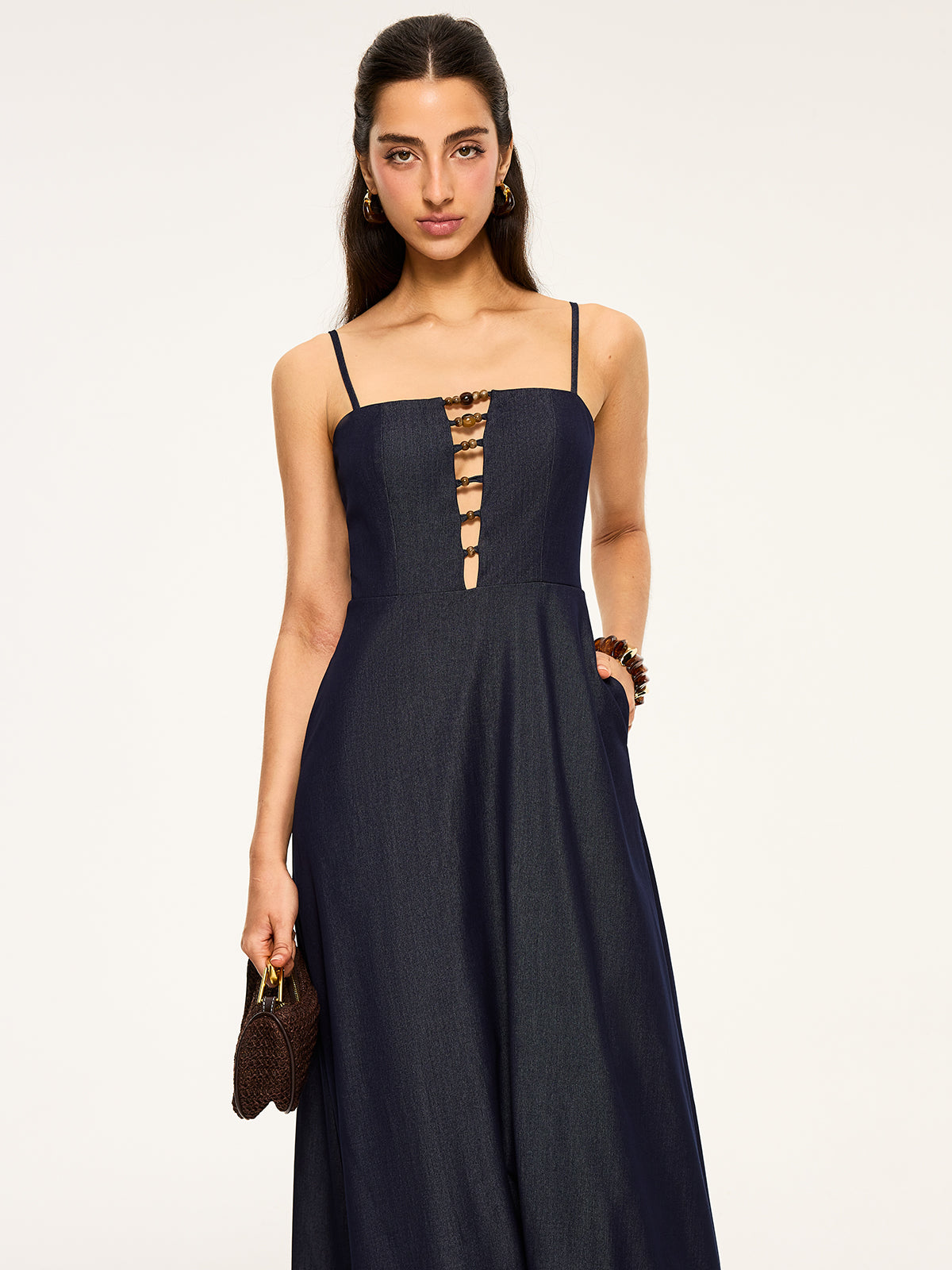 Robe longue découpée