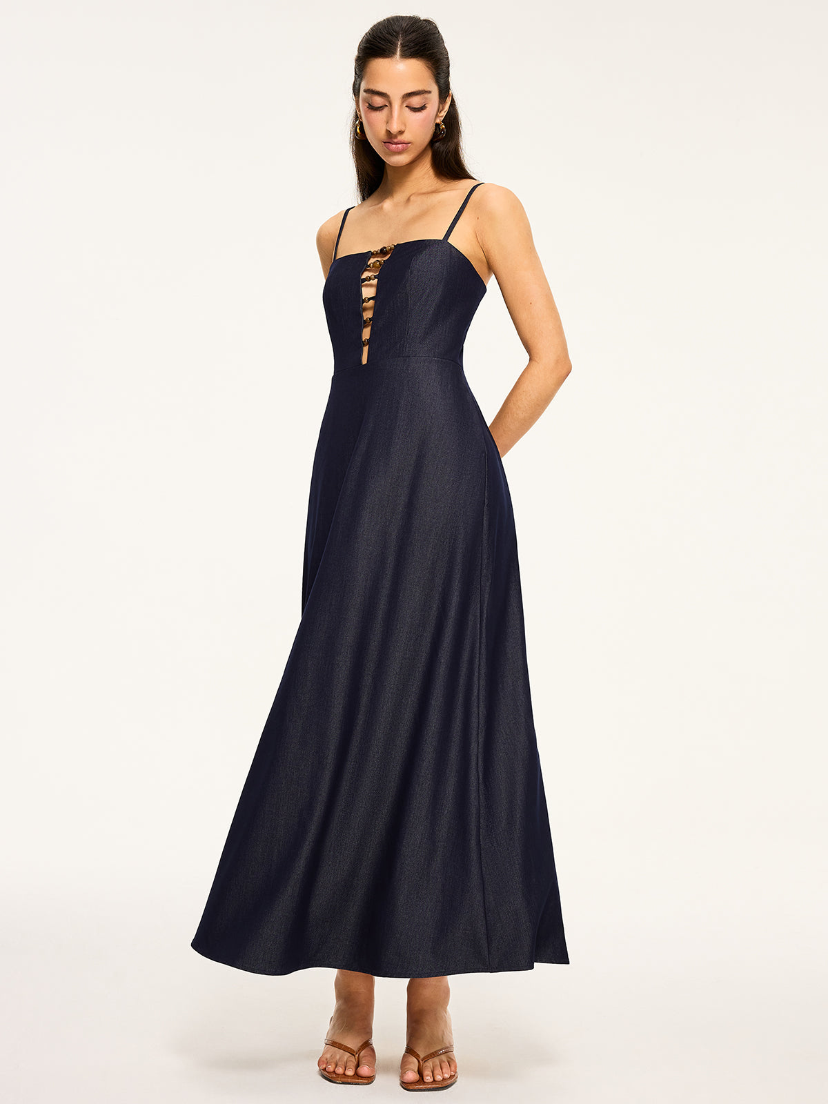 Robe longue découpée