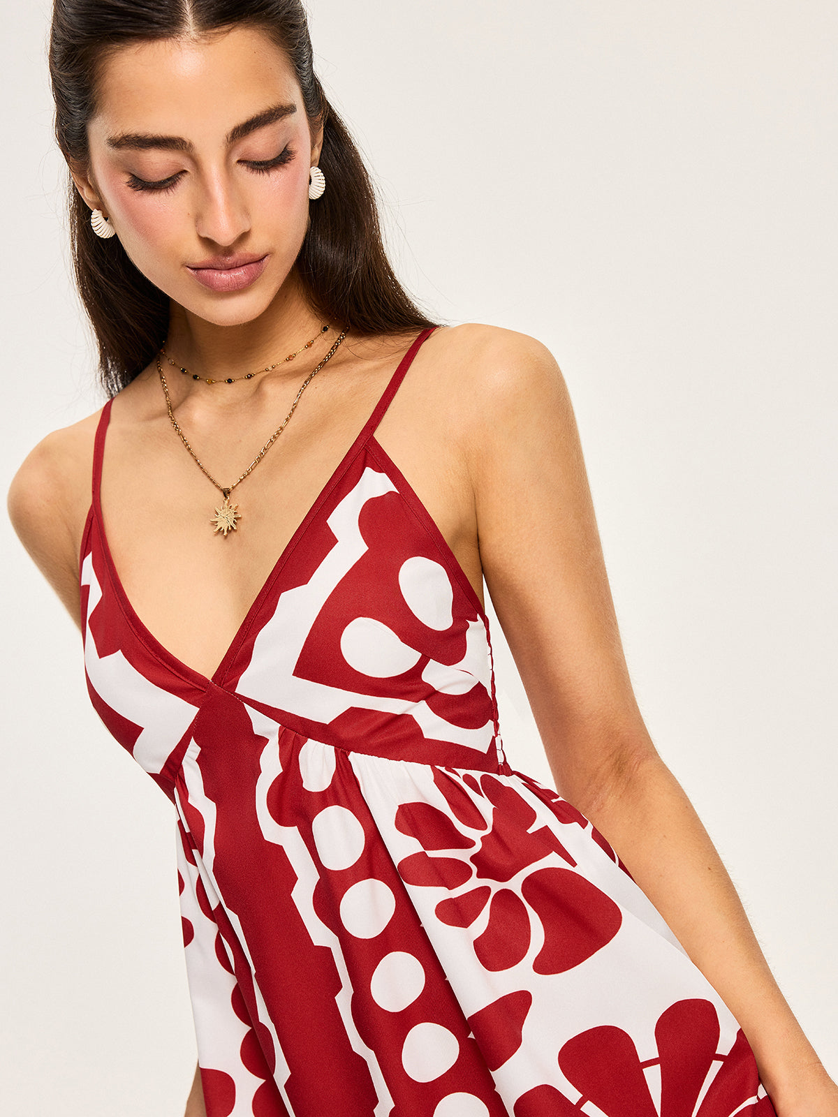 Robe à bretelles spaghetti imprimée à fleurs