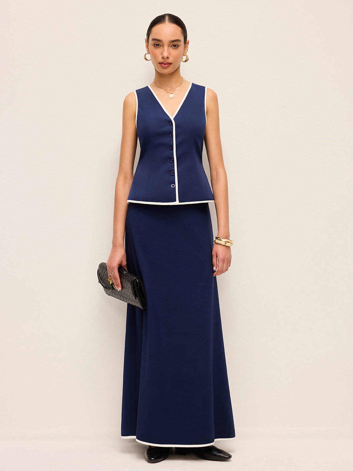 Ausgestellter Rock mit mittelhoher Taille