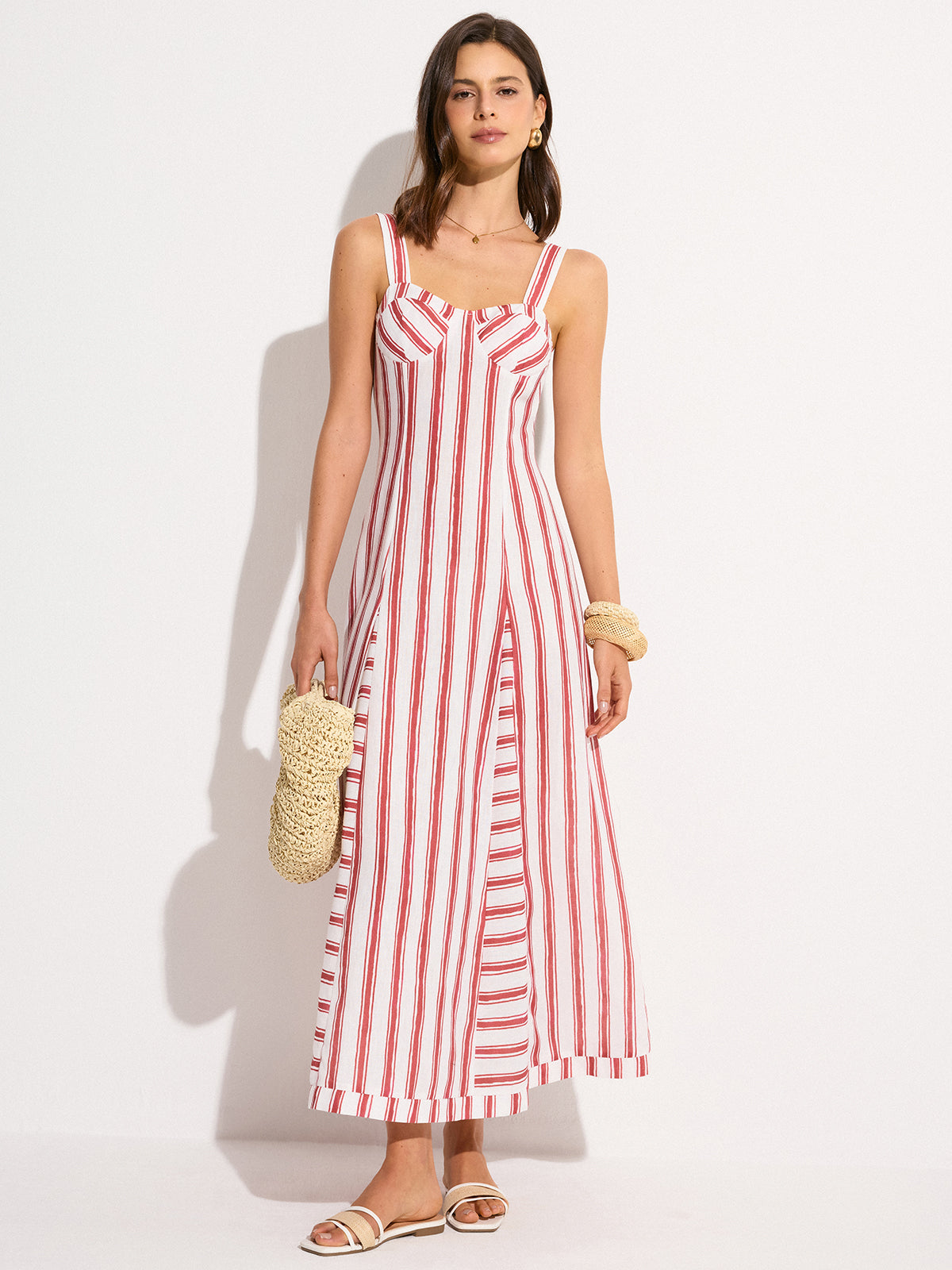 Robe longue rayée