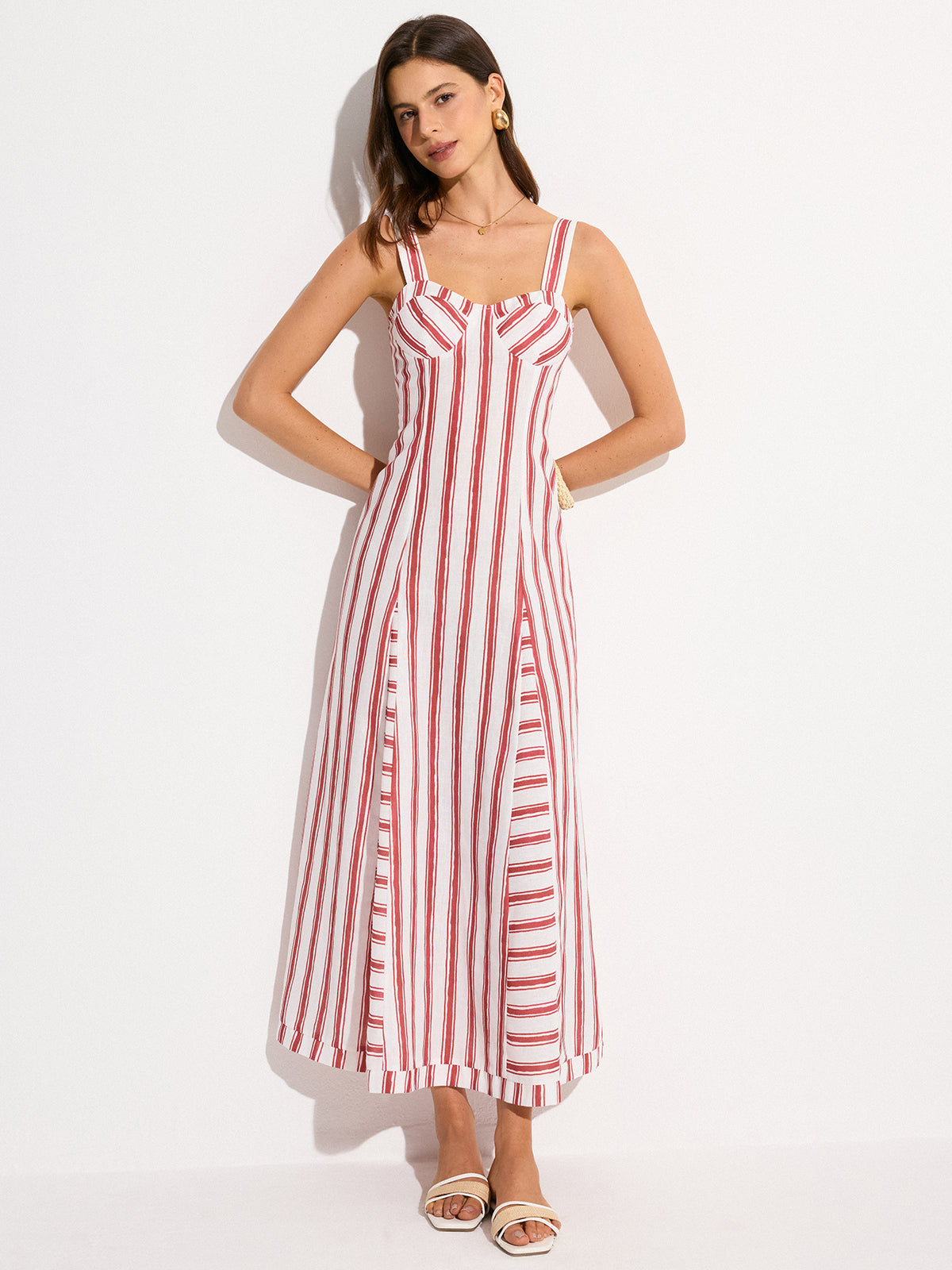 Robe longue rayée