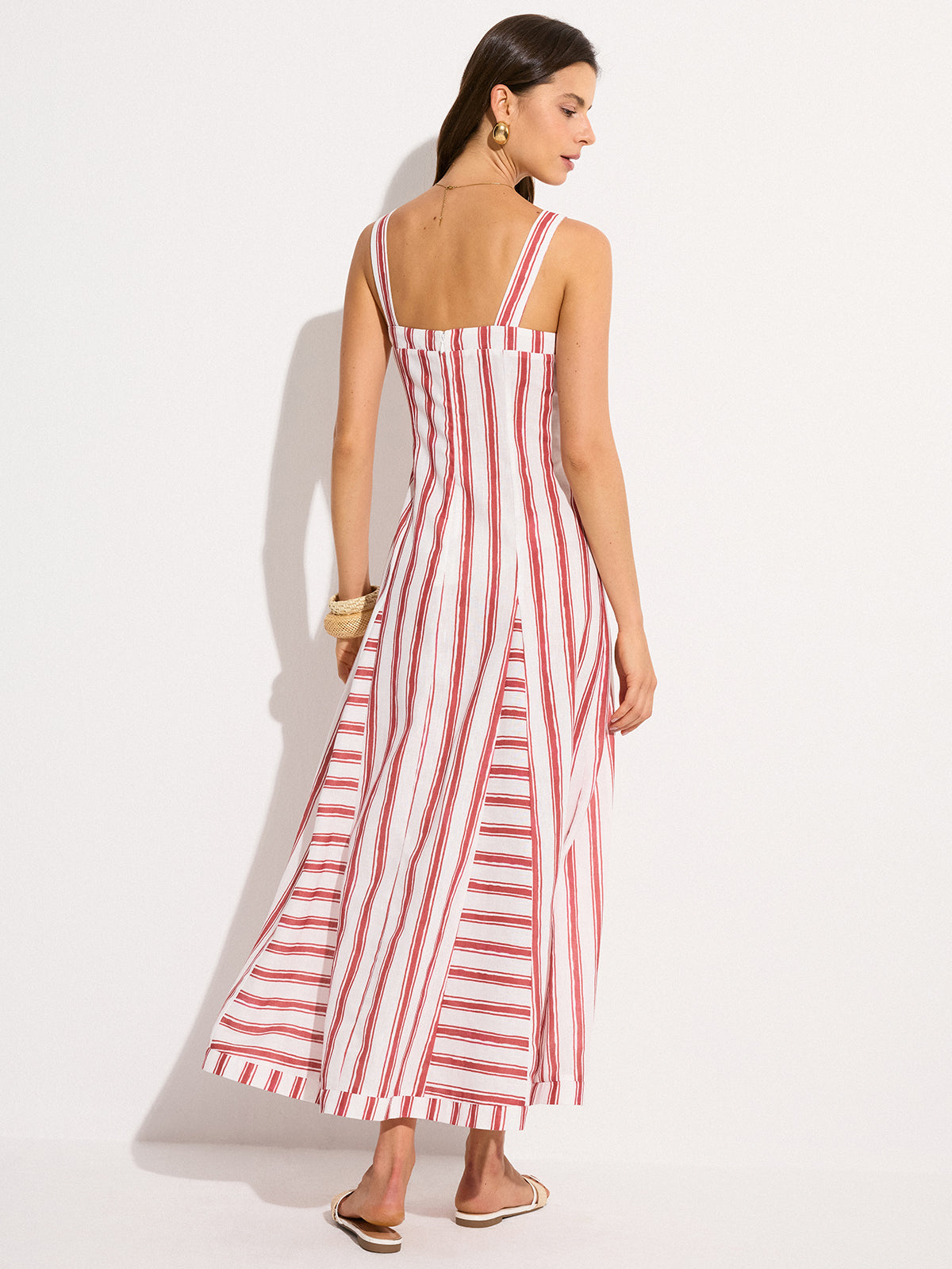 Robe longue rayée