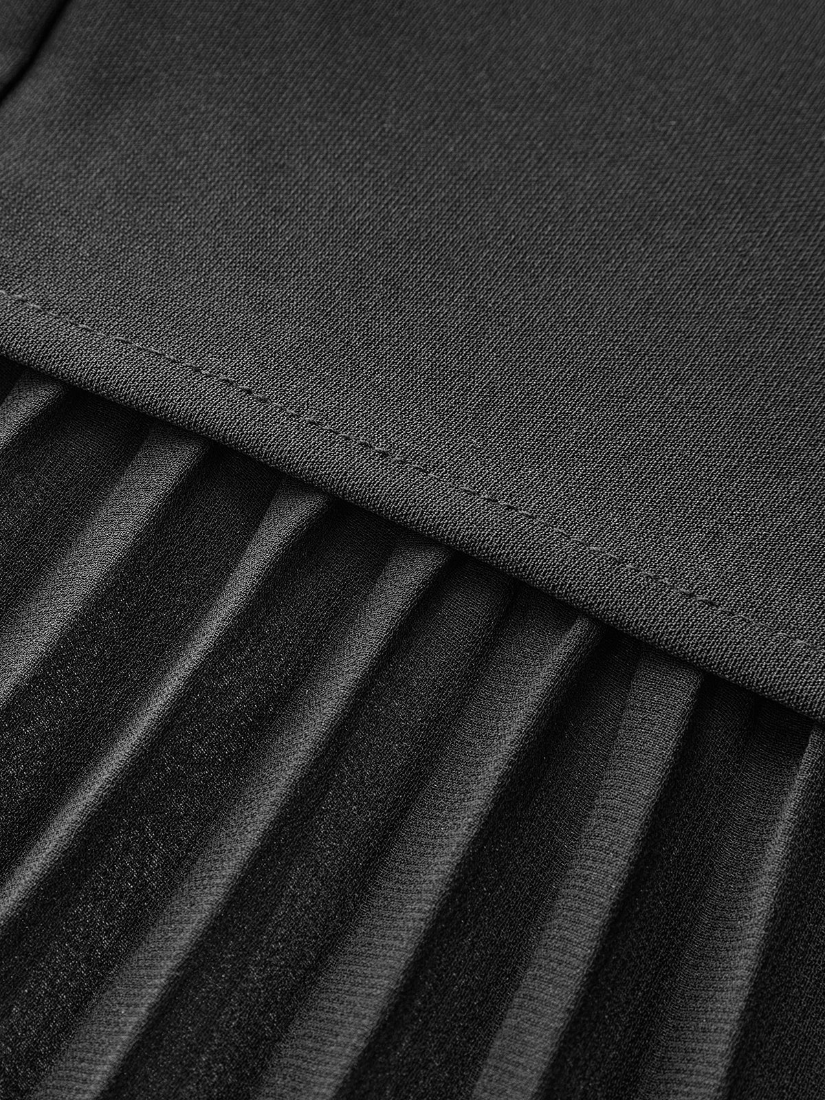 Plissierter Midi-Rock mit Mesh-Saum
