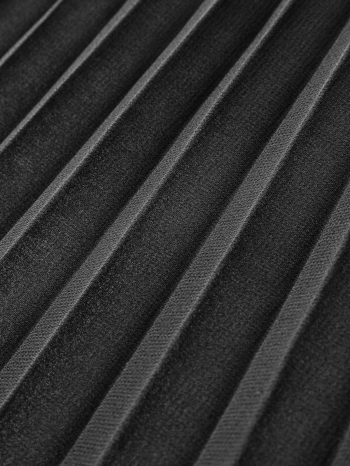 Plissierter Midi-Rock mit Mesh-Saum