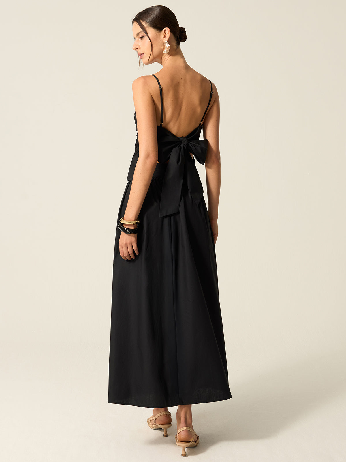 Ensemble jupe dos nu à bretelles spaghetti