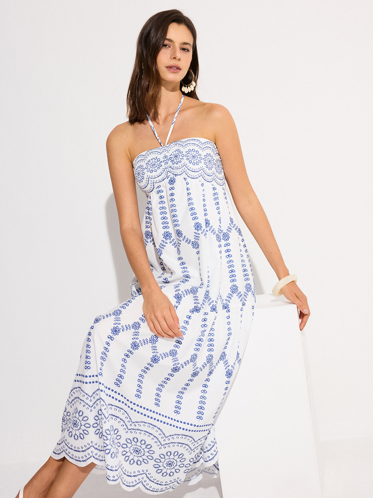Robe longue dos nu à licou