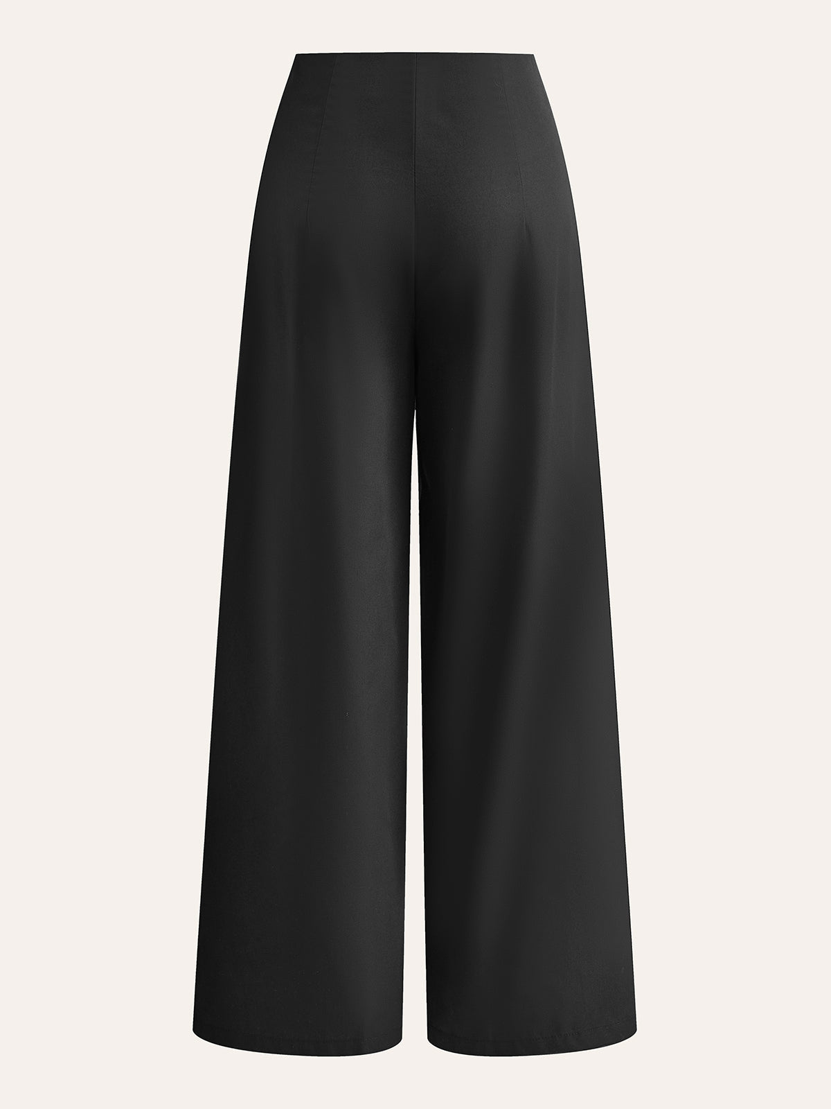 Bestickte High-Waist-Hose mit weitem Bein