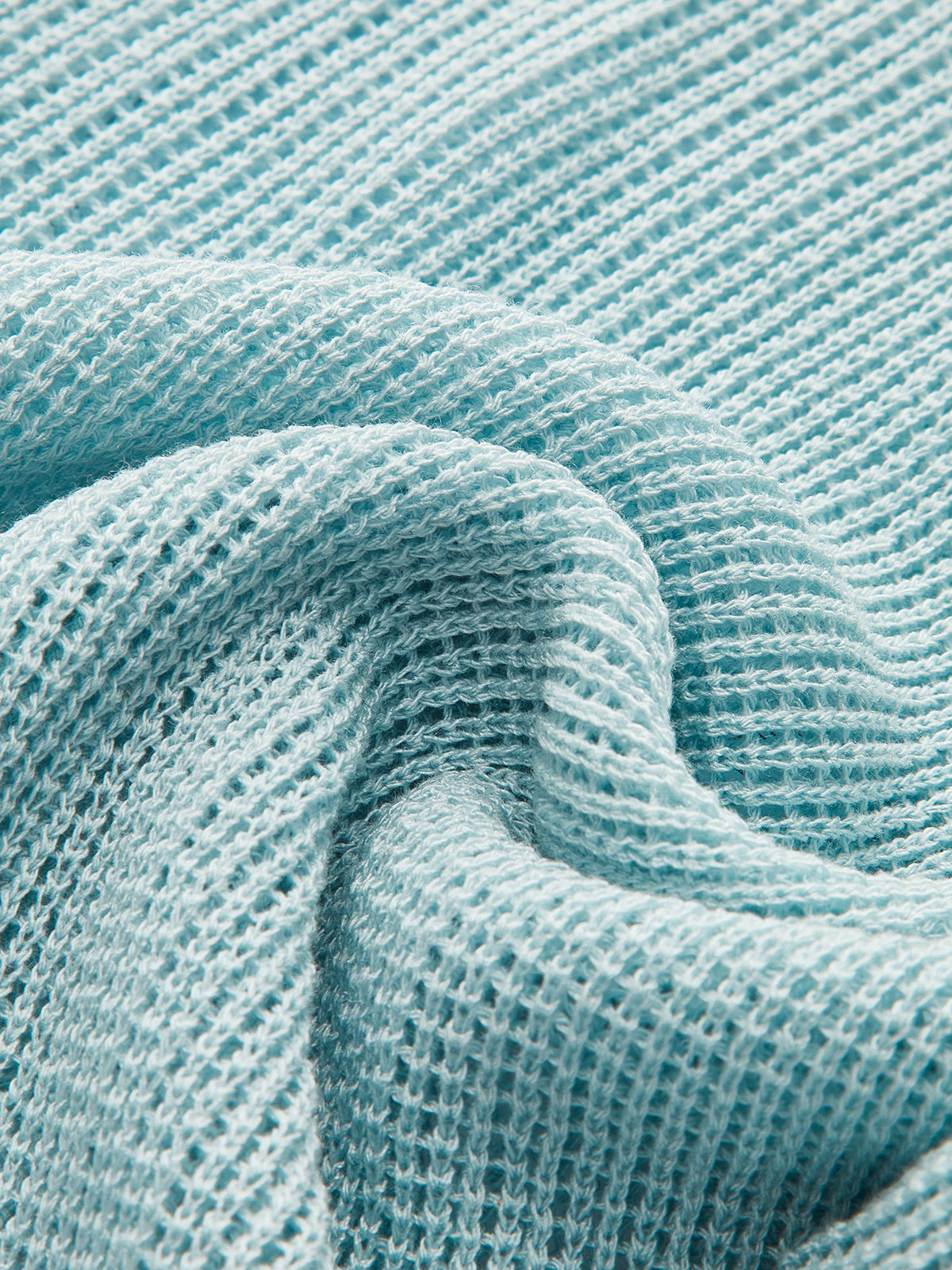 Waffle-Knit Top with Back Tie Detail