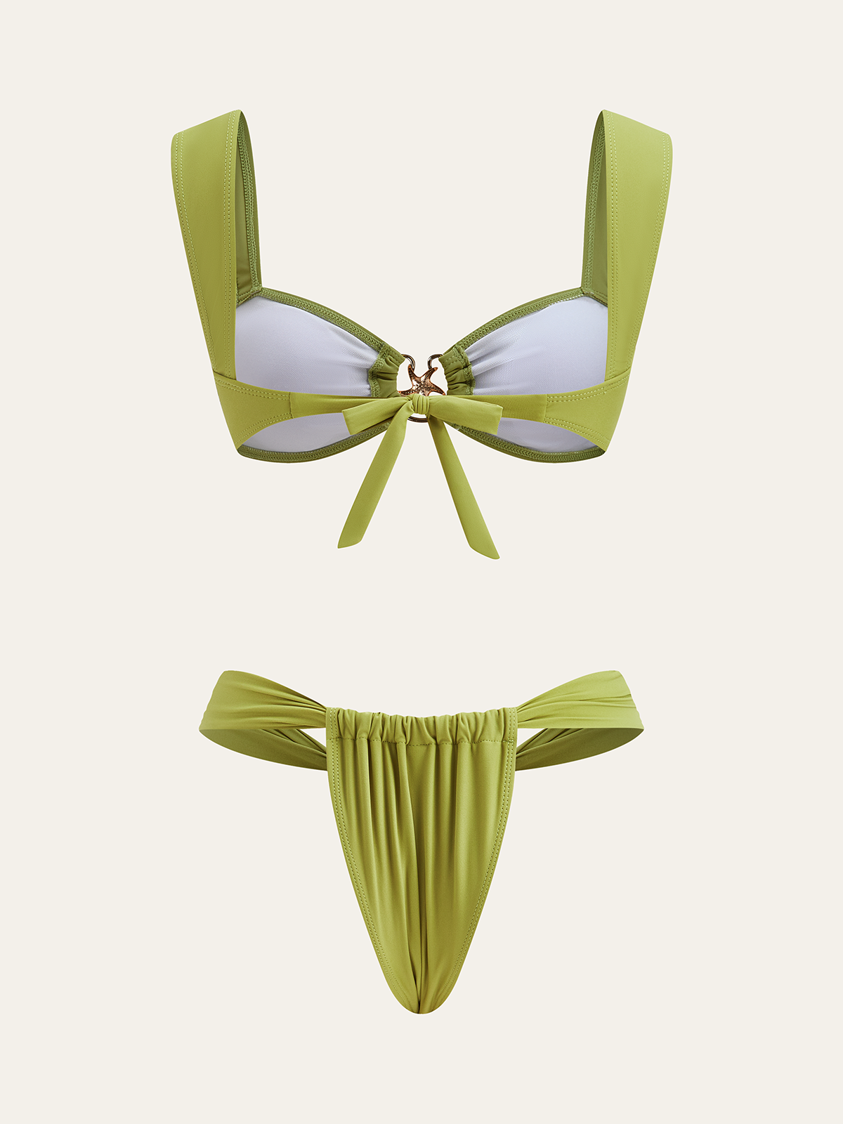 Tie-Back Metal Decor Bikini Set