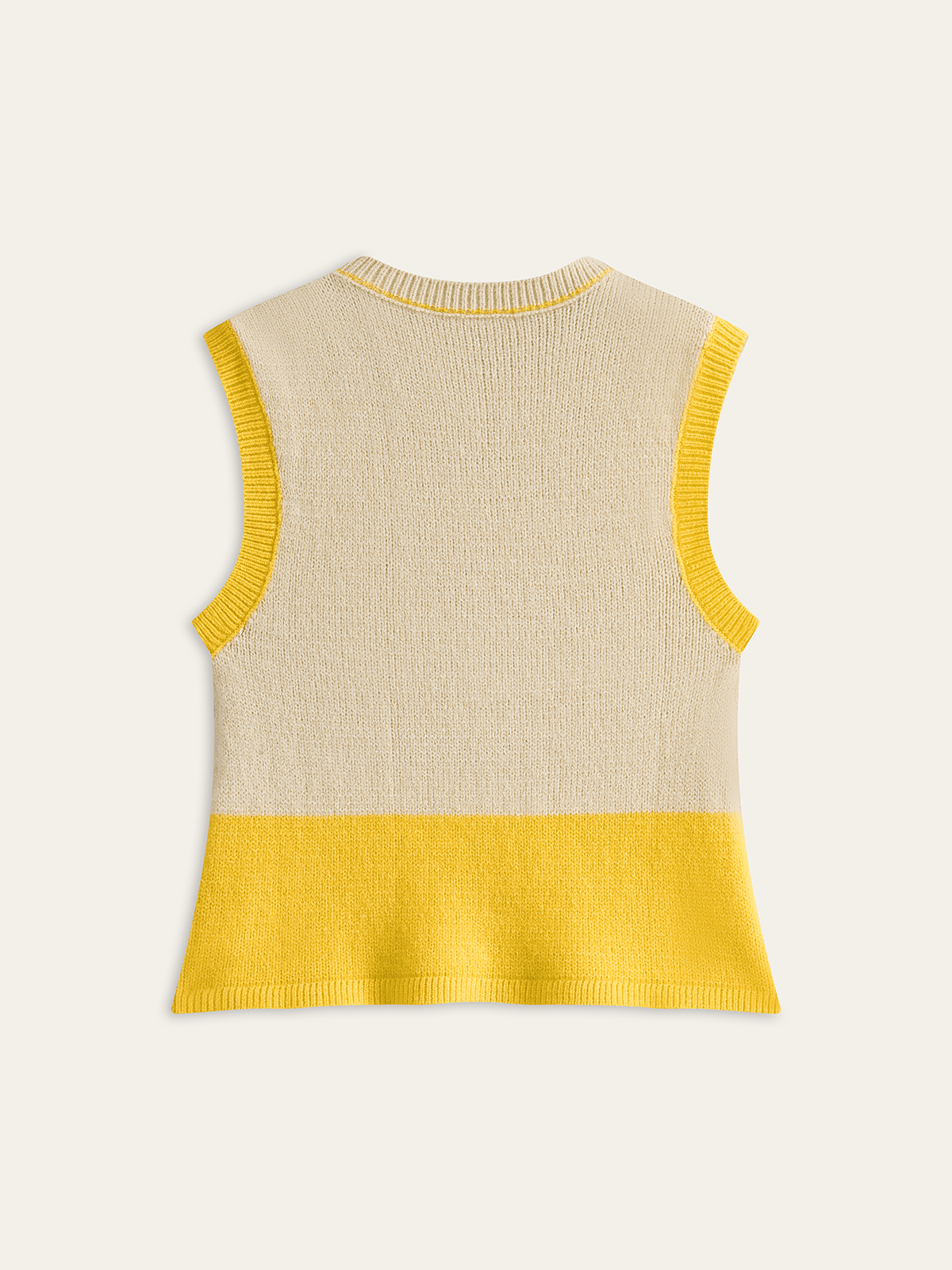 Knitted Colorblock Sweater Vest