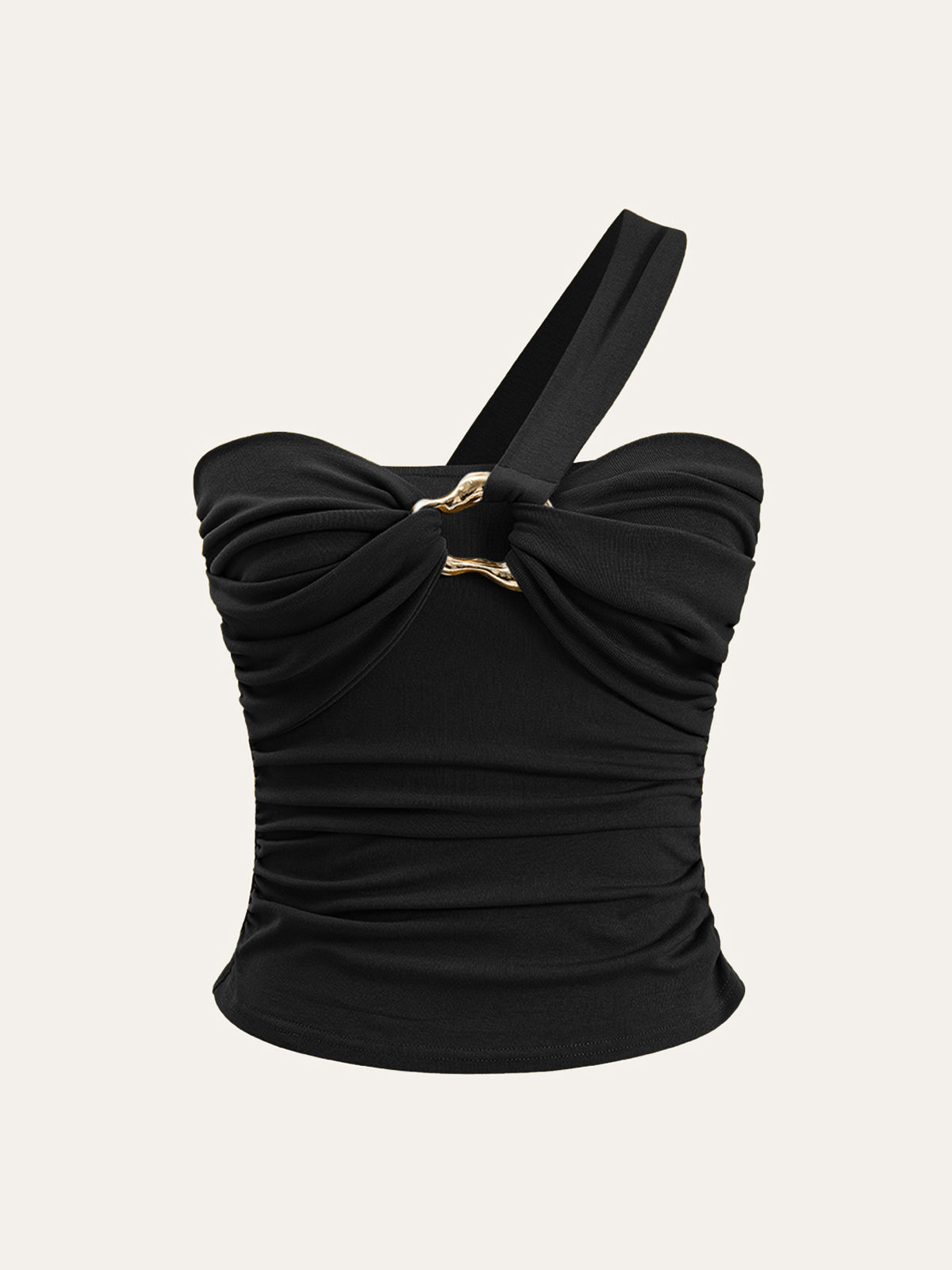 Twist-Vorderseite schulterfreies Top