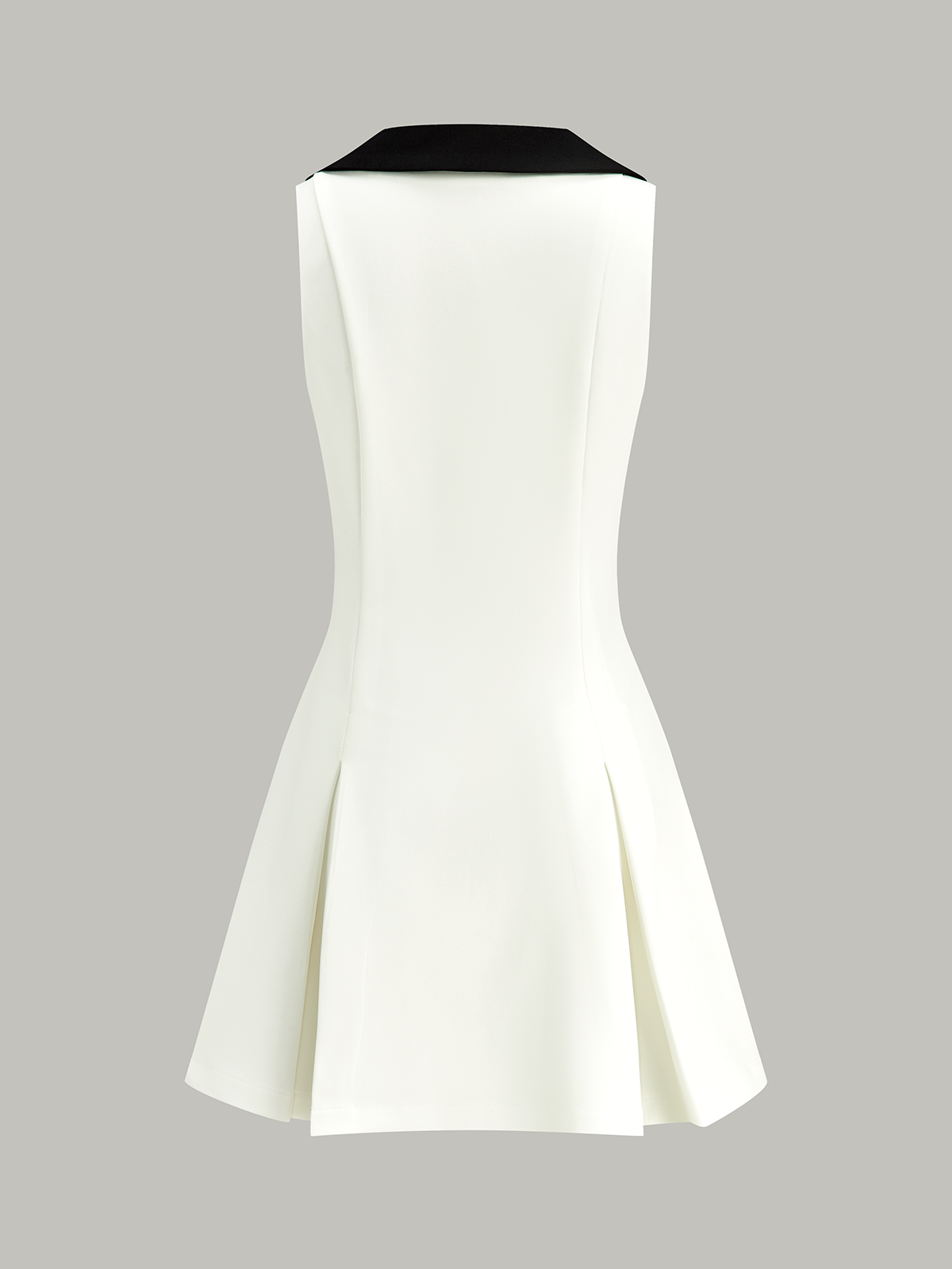 Golden Button Colorblock Midi Dress