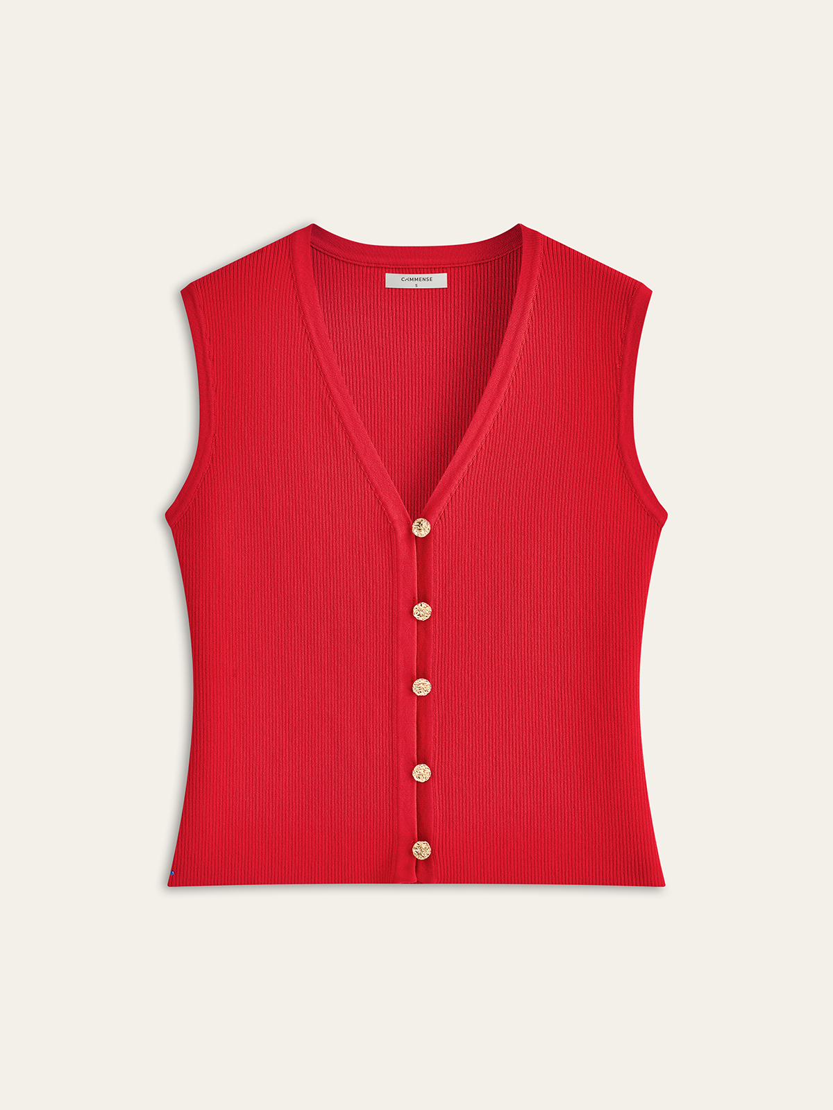 Gilet en maille boutonné à col en V