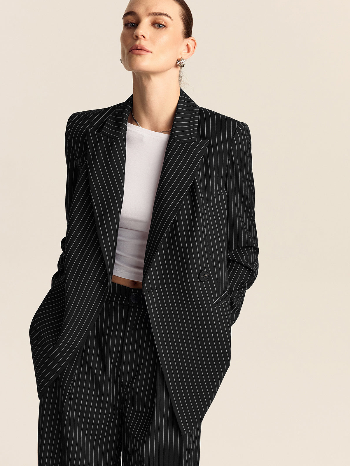 Blazer croisé rayé