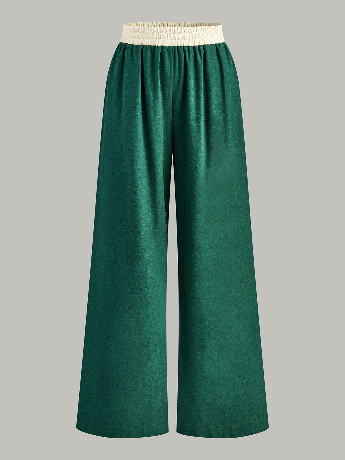 Crop-Top und Hose mit weitem Bein im Kontrast-Design